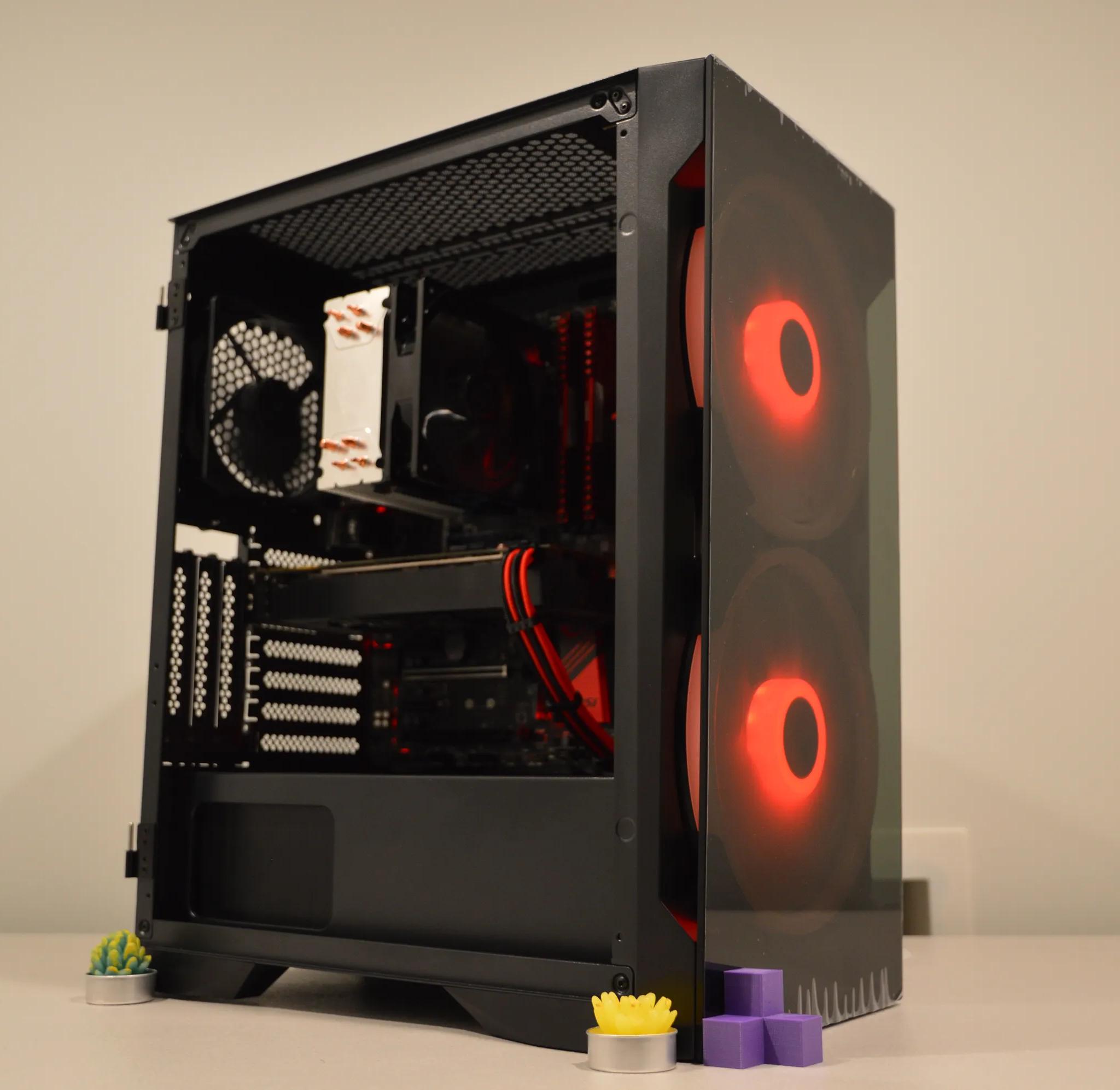 ⚫️🔴 Midnight Cherry 🔴⚫️ | Intel i5-6600K | NVIDIA GTX 1070 8GB | 16GB RAM | 256GB SSD + 1TB HDD |