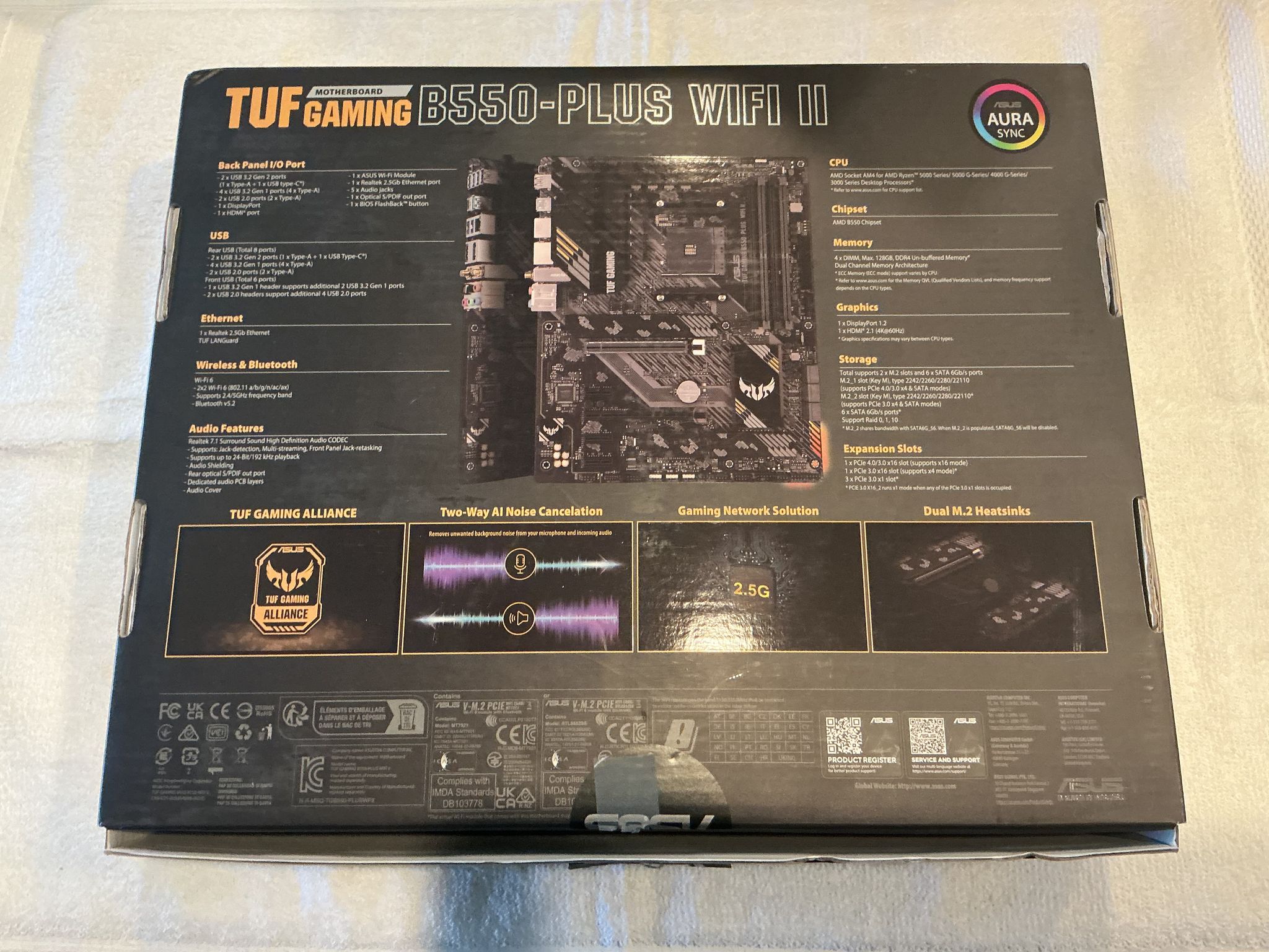 Open Box ++ ASUS TUF GAMING B550-PLUS WIFI II AM4 AMD B550 ATX Motherboard