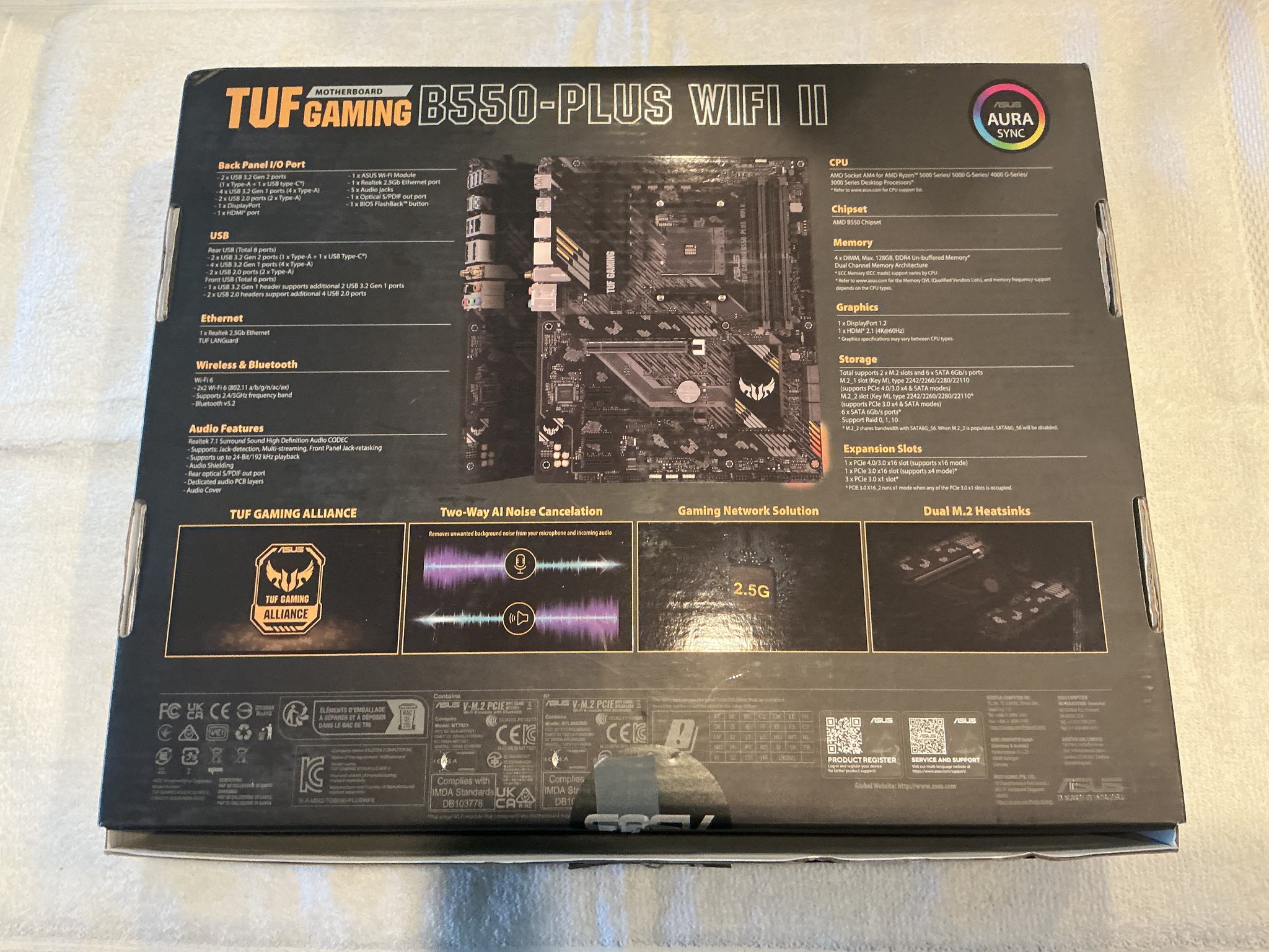 Open Box ++ ASUS TUF GAMING B550-PLUS WIFI II AM4 AMD B550 ATX Motherboard