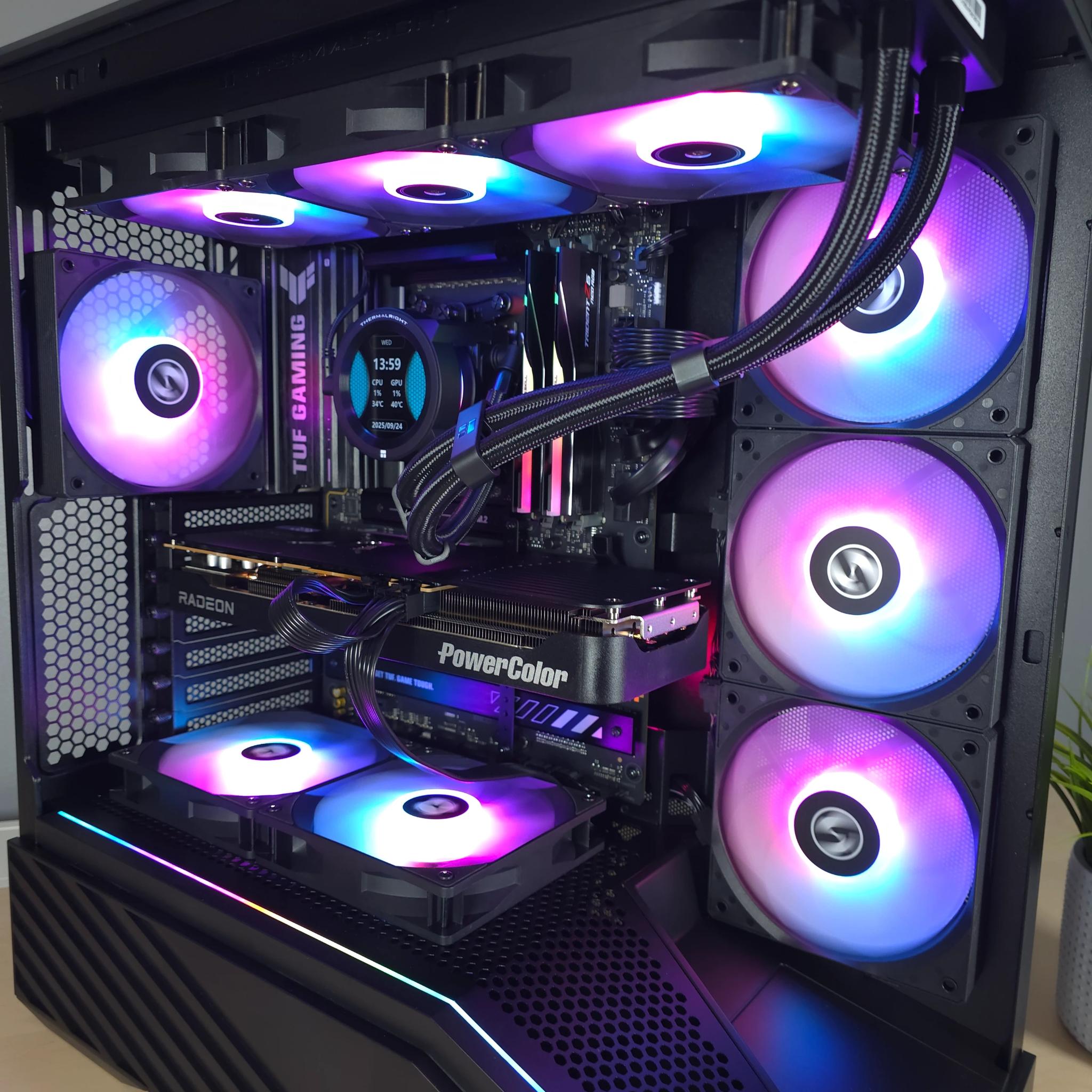 All AMD I All-Black 4K Gaming PC | Ryzen 7 9850X3D | RX 9070 XT 16 GB | 32GB | 2TB | 2 Year Warranty