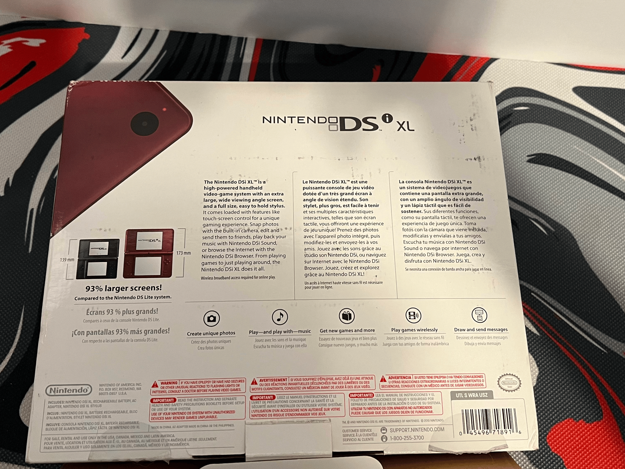 Nintendo DSi XL Burgundy  *BUNDLE*