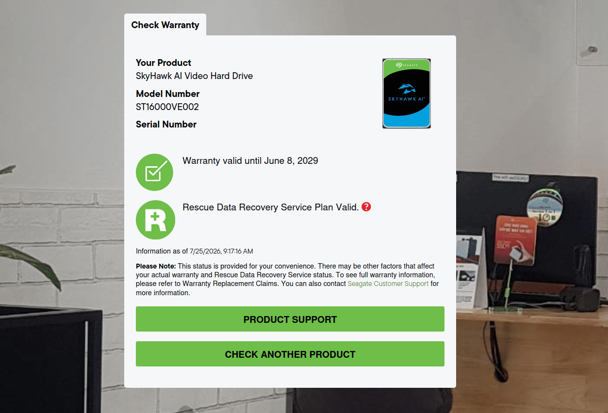 Seagate Skyhawk AI Video 16TB 3.5" SATA Hard Drive (ST16000VE002)