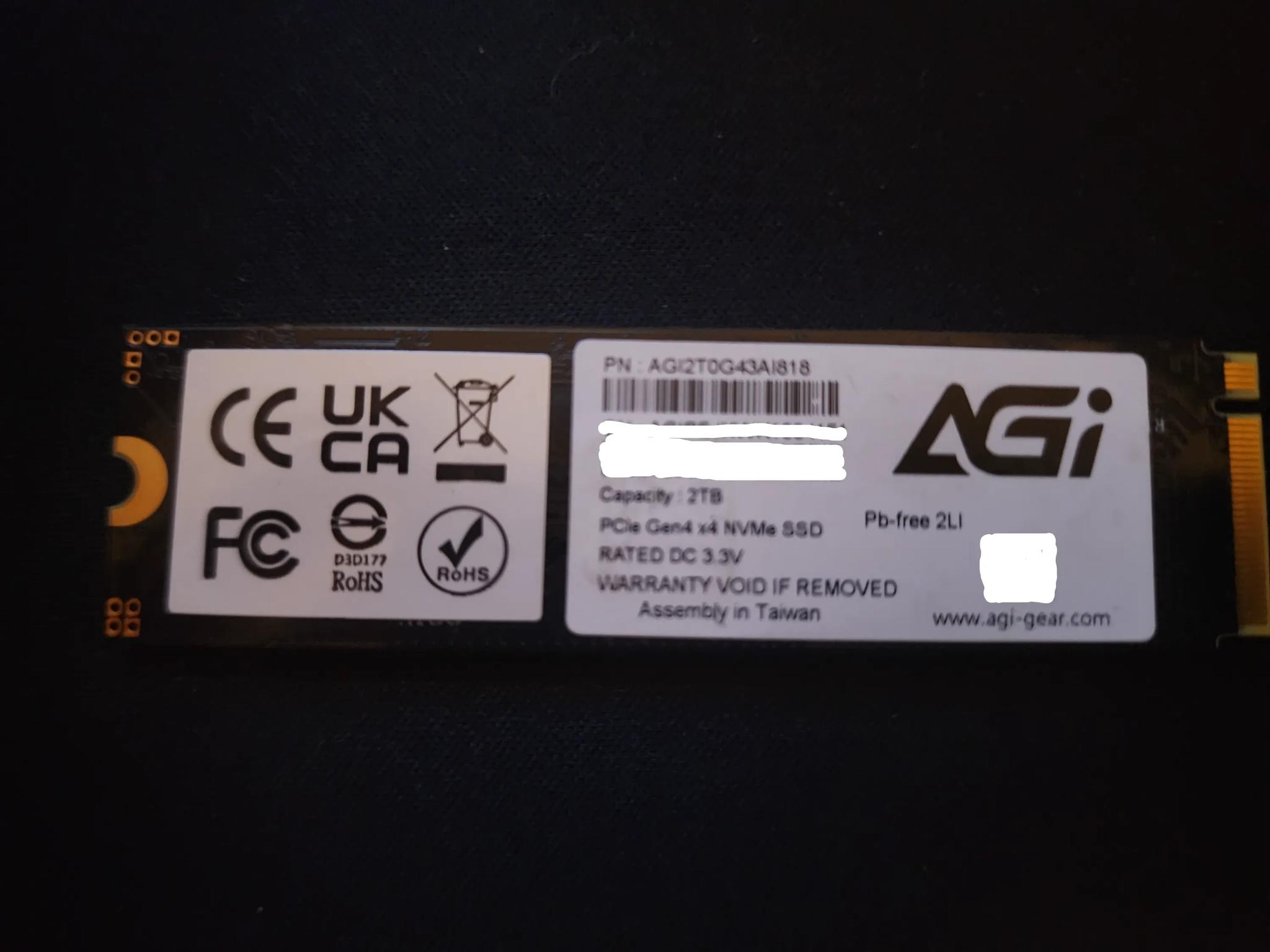 AGI 2TB NVMe M.2 2280 PCIE GEN4