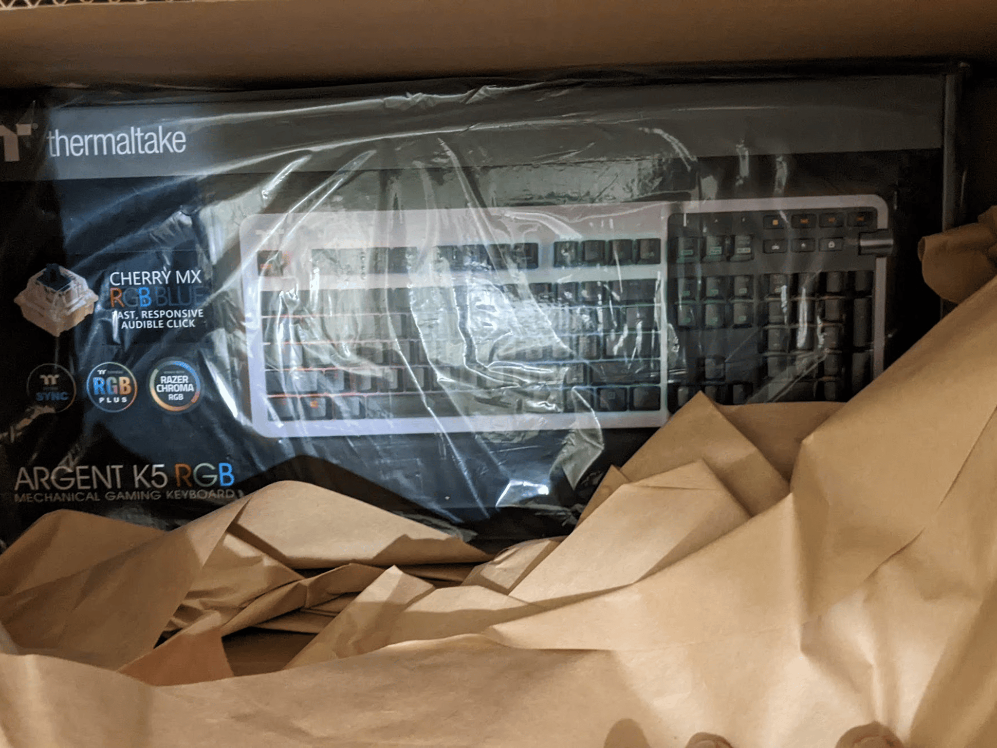 BNIB Thermaltake Argent K5 RGB Gaming Mechanical Keyboard with Cherry MX Blue Switches