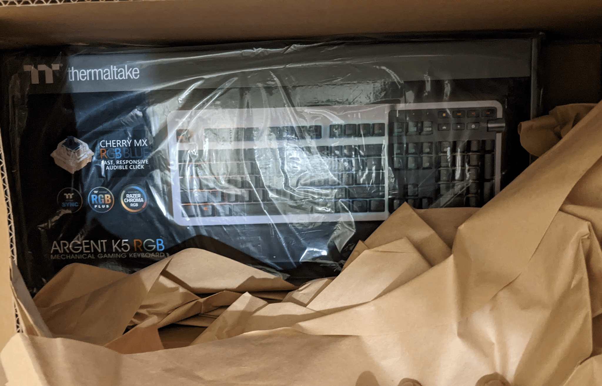 BNIB Thermaltake Argent K5 RGB Gaming Mechanical Keyboard with Cherry MX Blue Switches