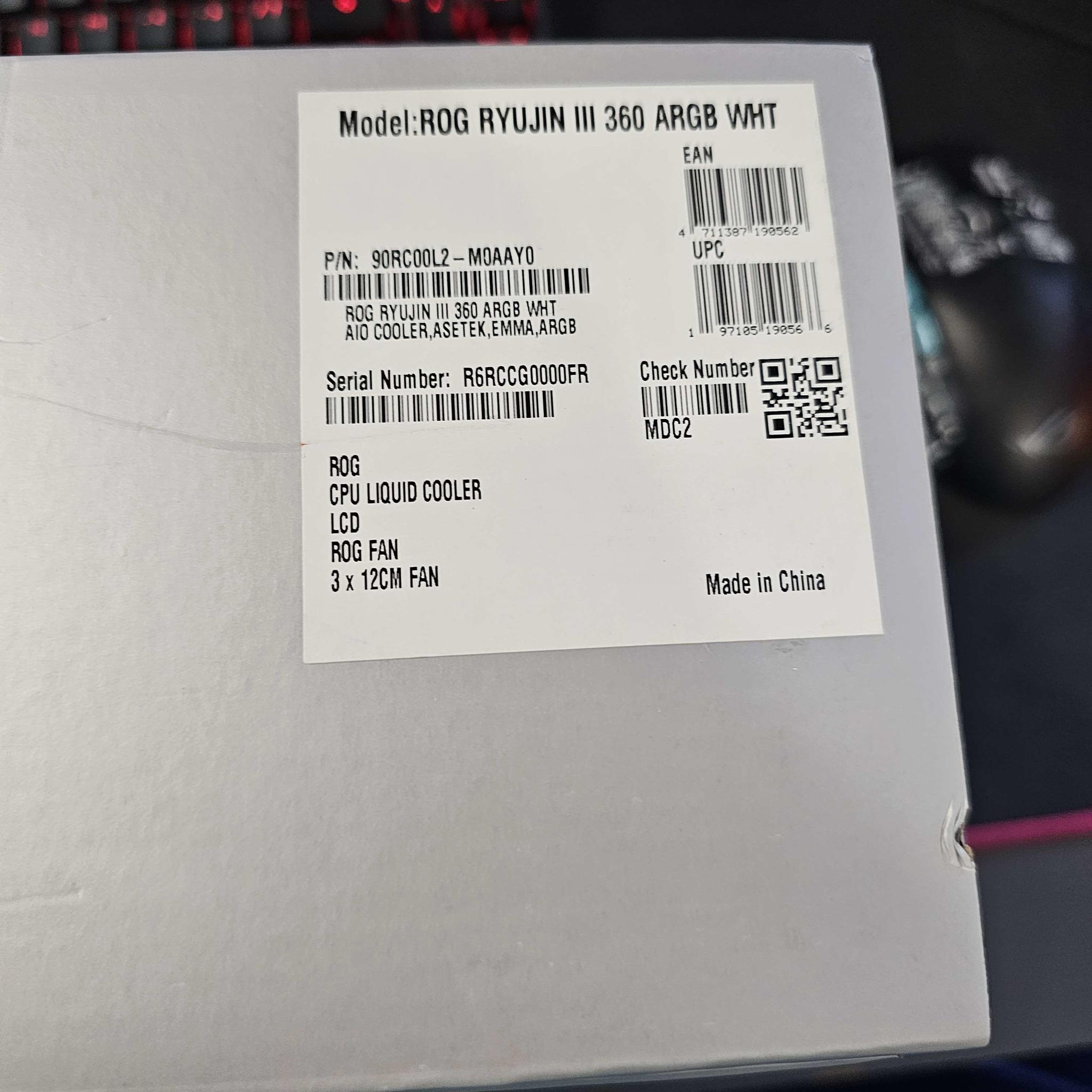 ASUS ROG RYUJIN III 360 ARGB White Edition