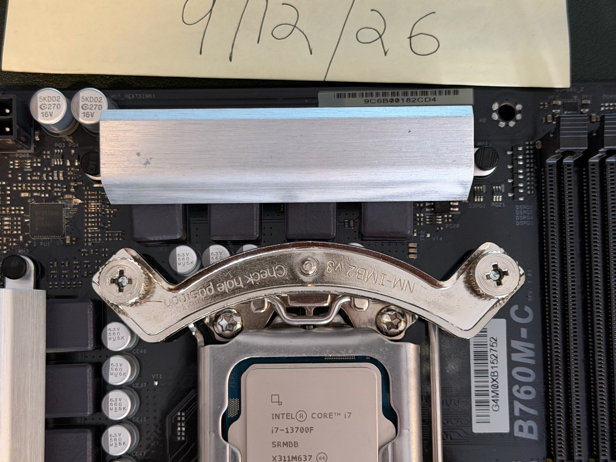 Intel i7-13700F + ASRock B760M-C + Noctua NH-D15 Combo Bundle (Like New / <300 Hours)