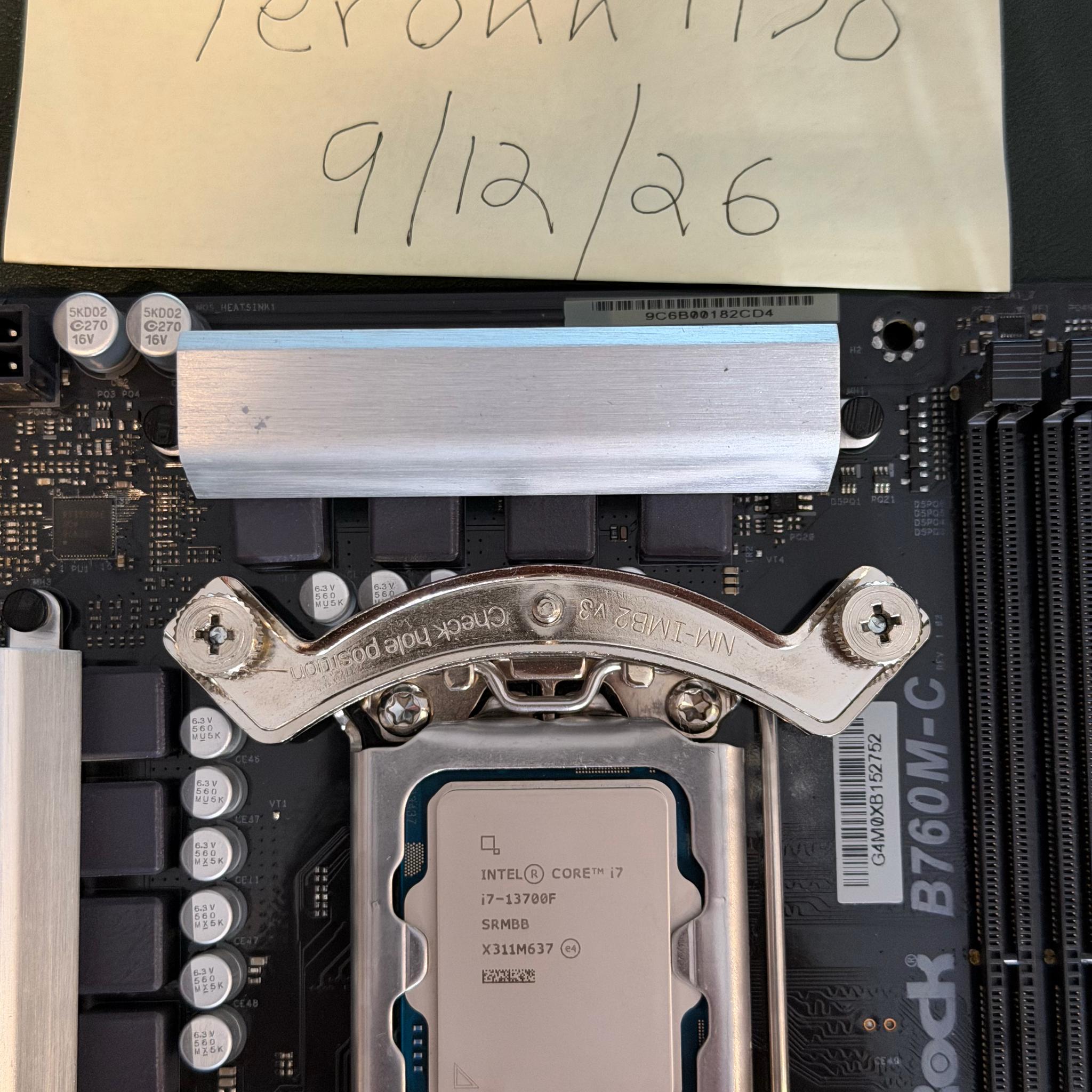 Intel i7-13700F + ASRock B760M-C + Noctua NH-D15 Combo Bundle (Like New / <300 Hours)