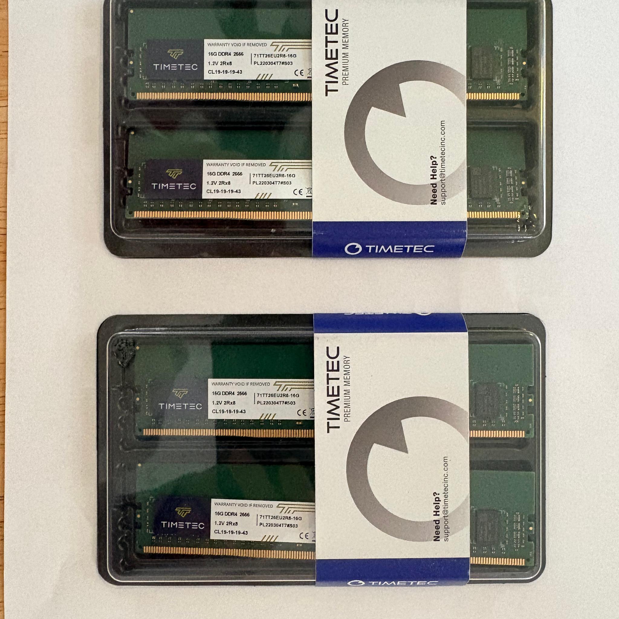 Timetec 32GB Kit (2x16GB) DDR4 2666 ECC Unbuffered UDIMM PC4-21300 2Rx8