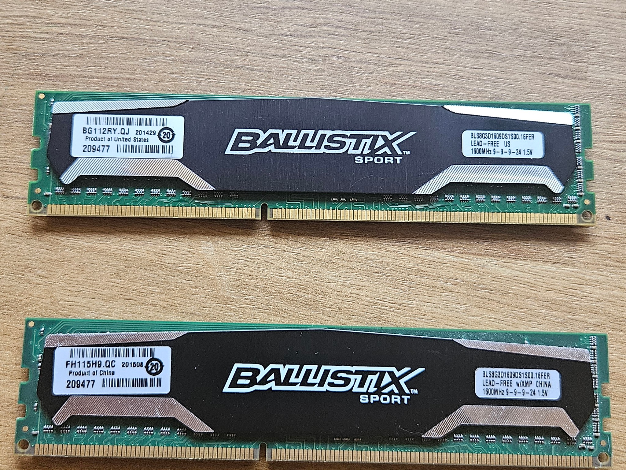16GB(2x8GB) Crucial Ballistix Sport 1600MHz DDR3