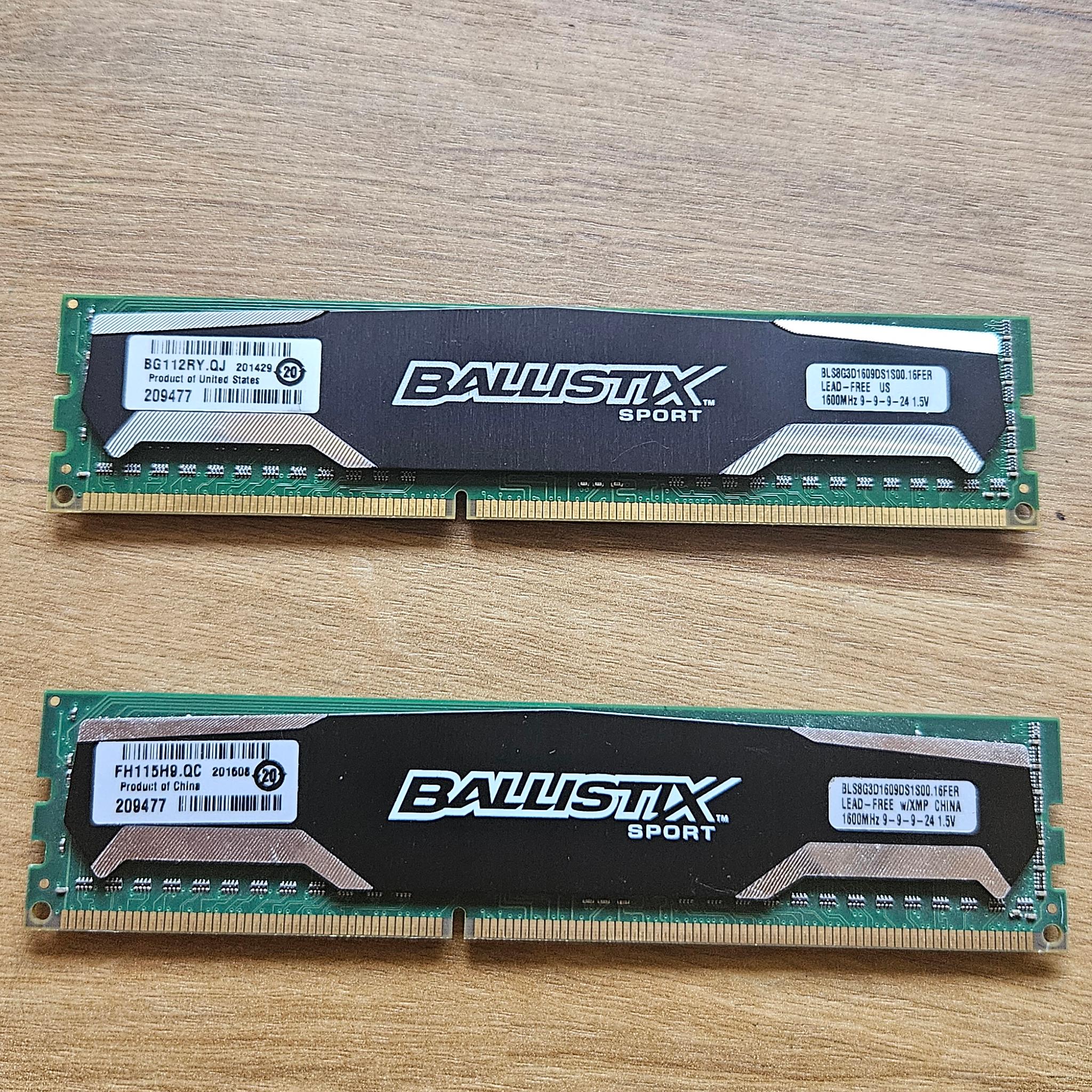 16GB(2x8GB) Crucial Ballistix Sport 1600MHz DDR3