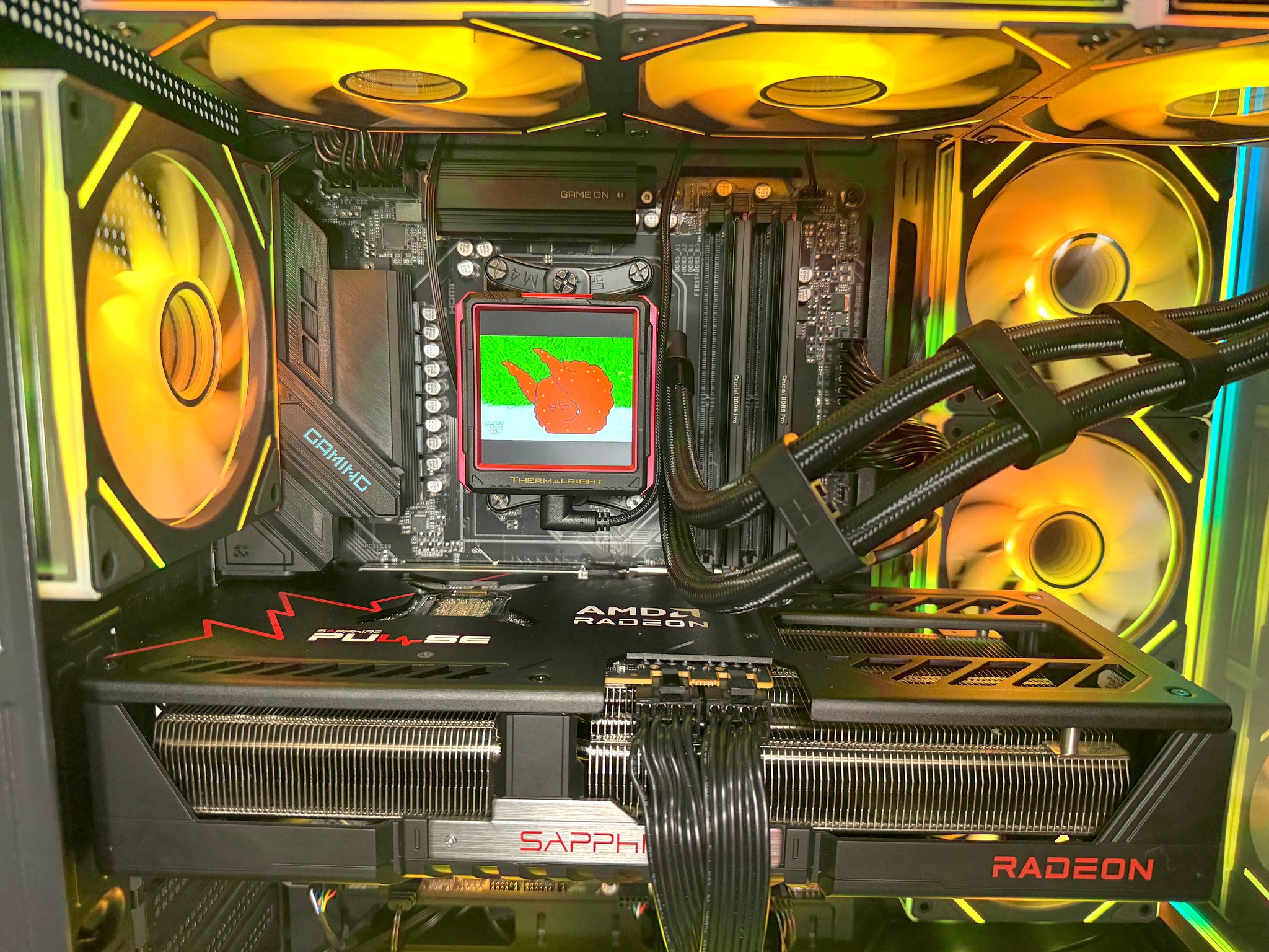 Insane 7800X3D | 9070XT | 48GB DDR5 | 2TB M.2 | LCD Screen AIO Cooler Gaming PC