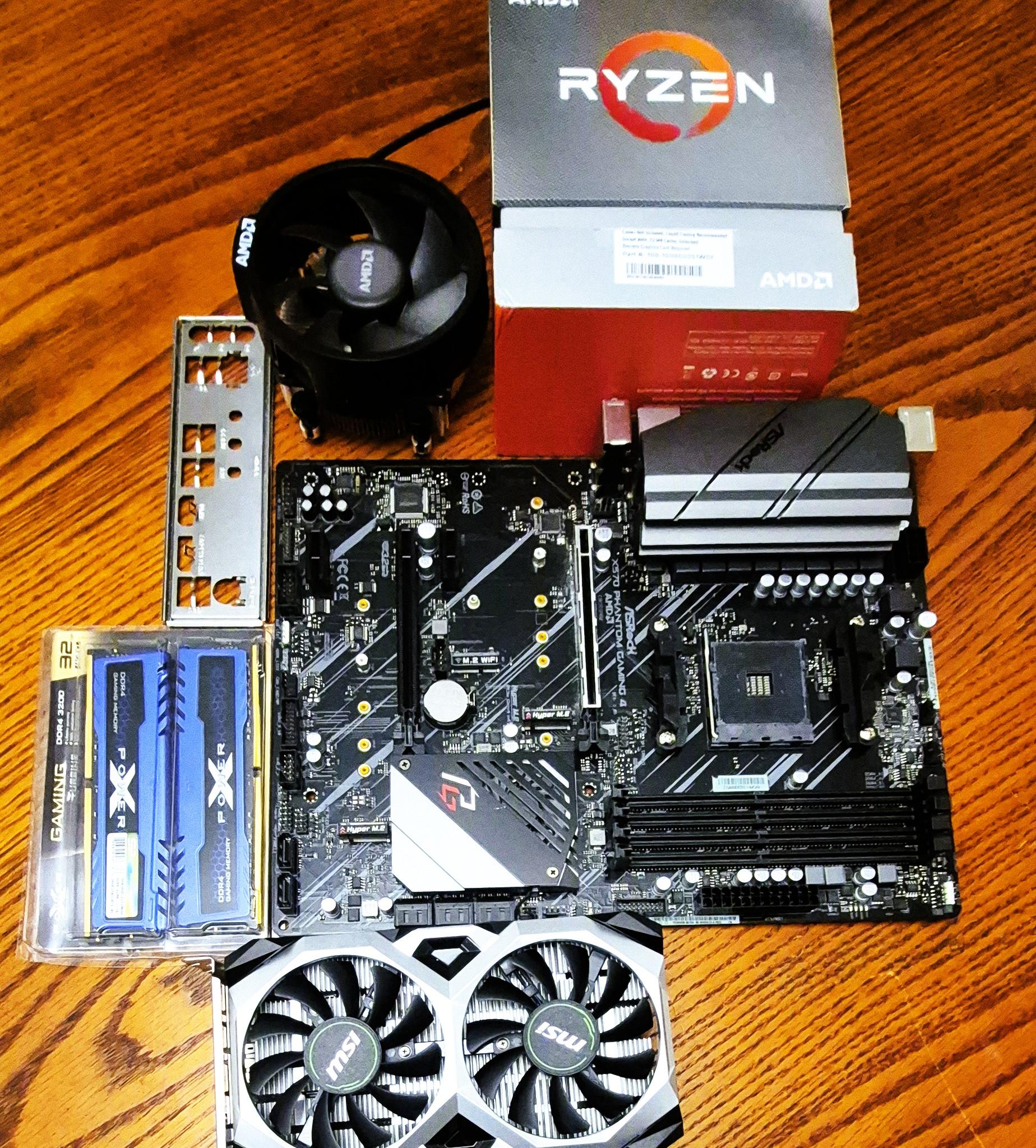 Combo ASRock X570 Phantom Gaming 4, AMD Ryzen 9 3950X CPU, 32GB XPX Gaming RAM, MSI GTX 1650 4GB GPU