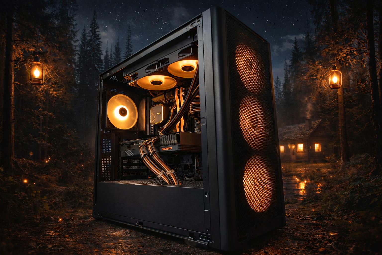 🌑🌲 MIDNIGHT WOOD 76 🌲🌑Ryzen 5 7600X| RX 7600XT 16 GB | 16 GB DDR5| 1.5 TB NVMe| 650W PSU