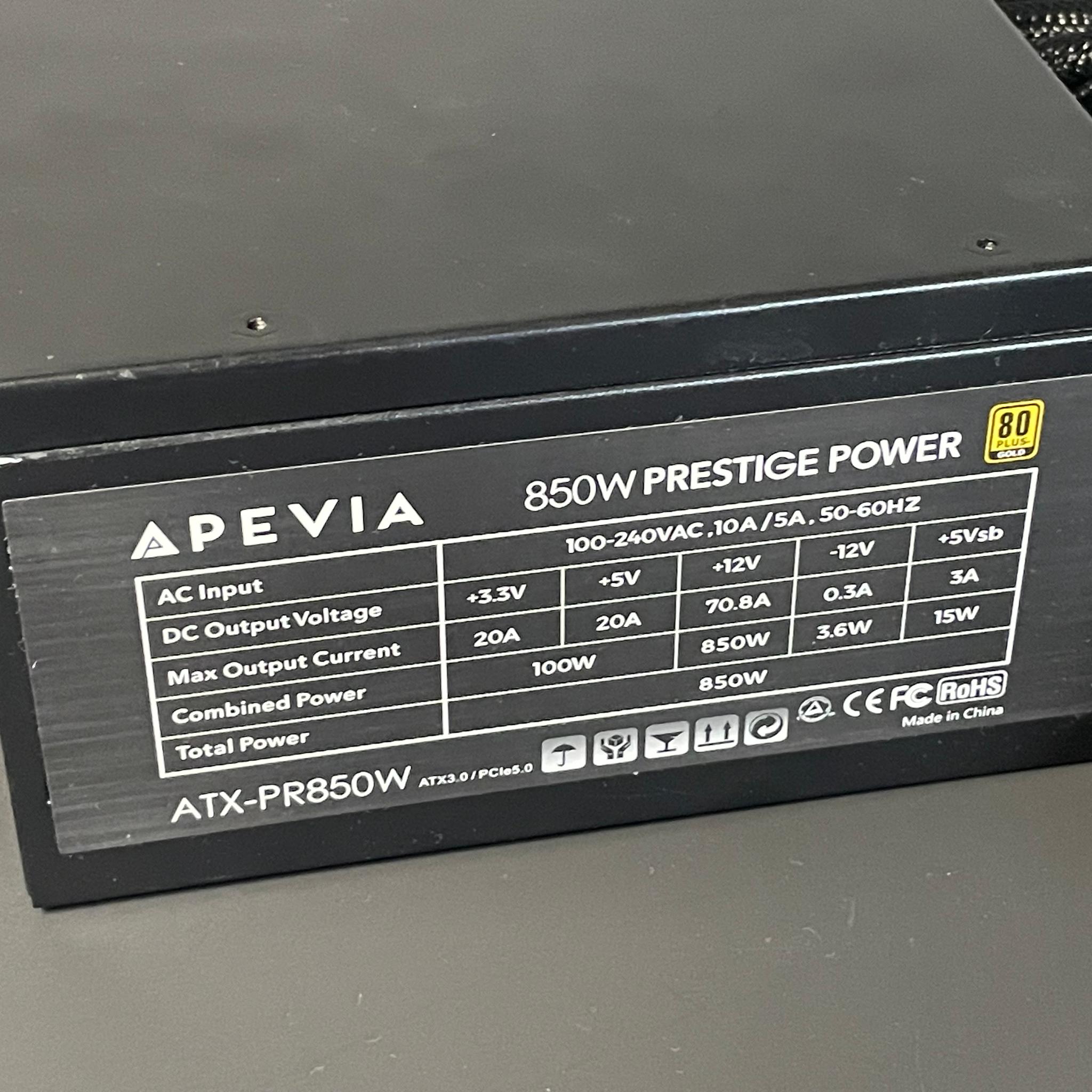 Apevia 850W Prestige Power 80 Plus Gold Rated Power Supply | *Read Description | Free Shipping