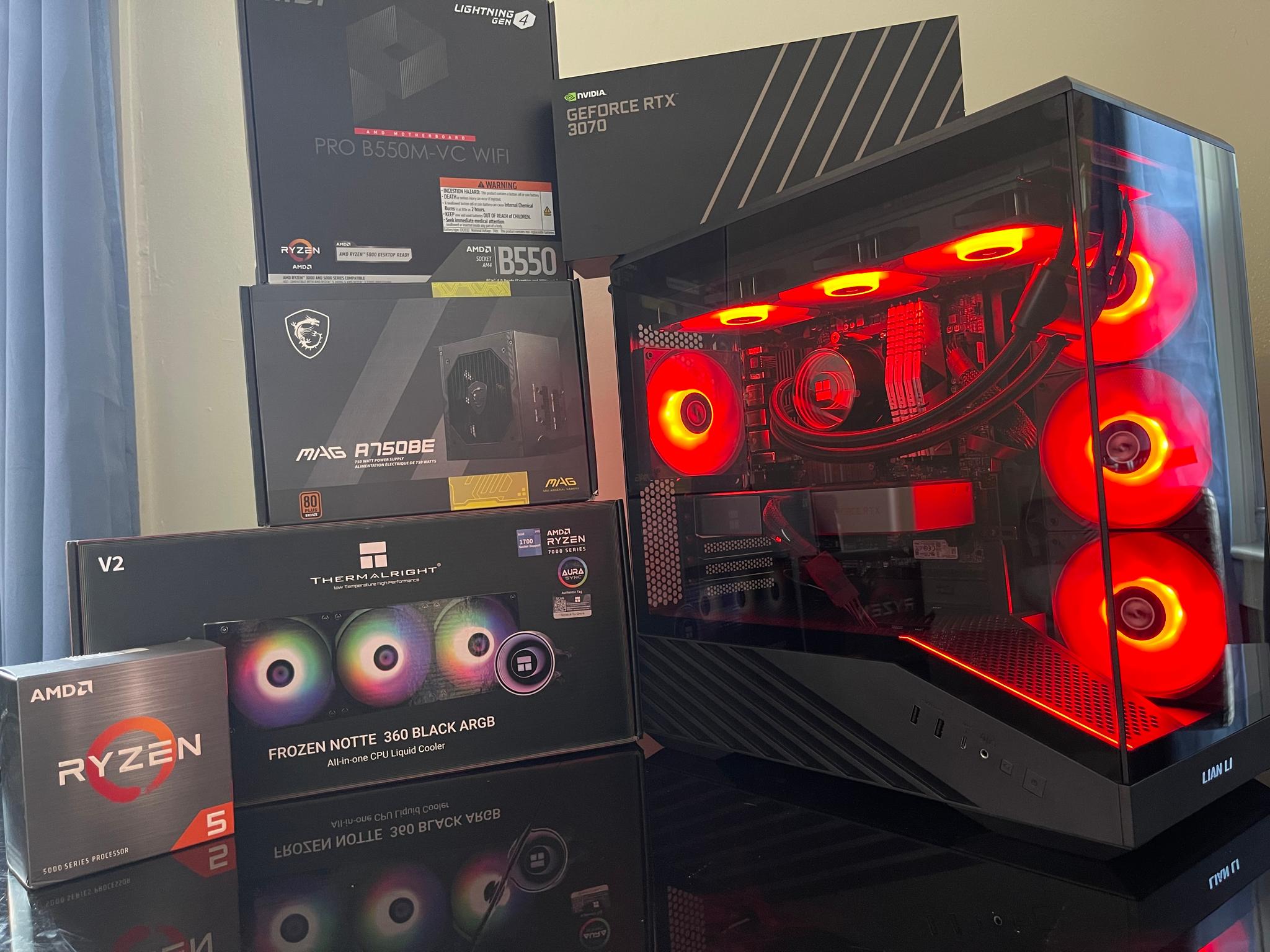🔥1440p Beast / RTX 3070 FE/ R5 5600G/ 32GB RAM/ 1TB Storage/ liquid cooled🔥