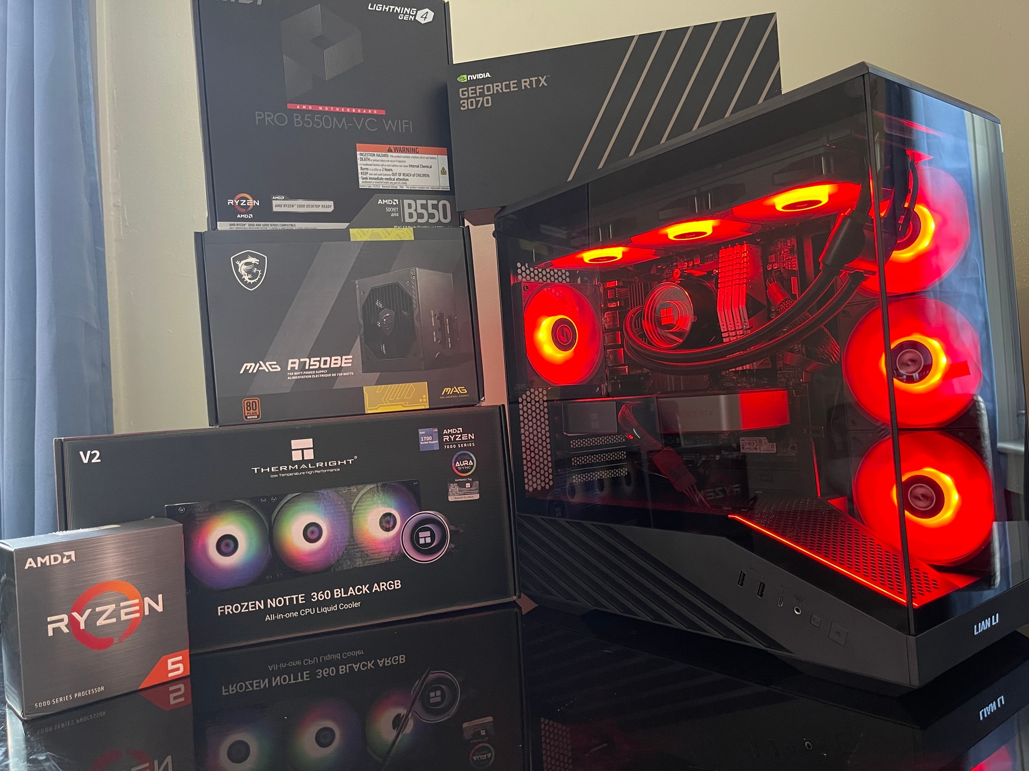 🔥1440p Beast / RTX 3070 FE/ R5 5600G/ 32GB RAM/ 1TB Storage/ liquid cooled🔥
