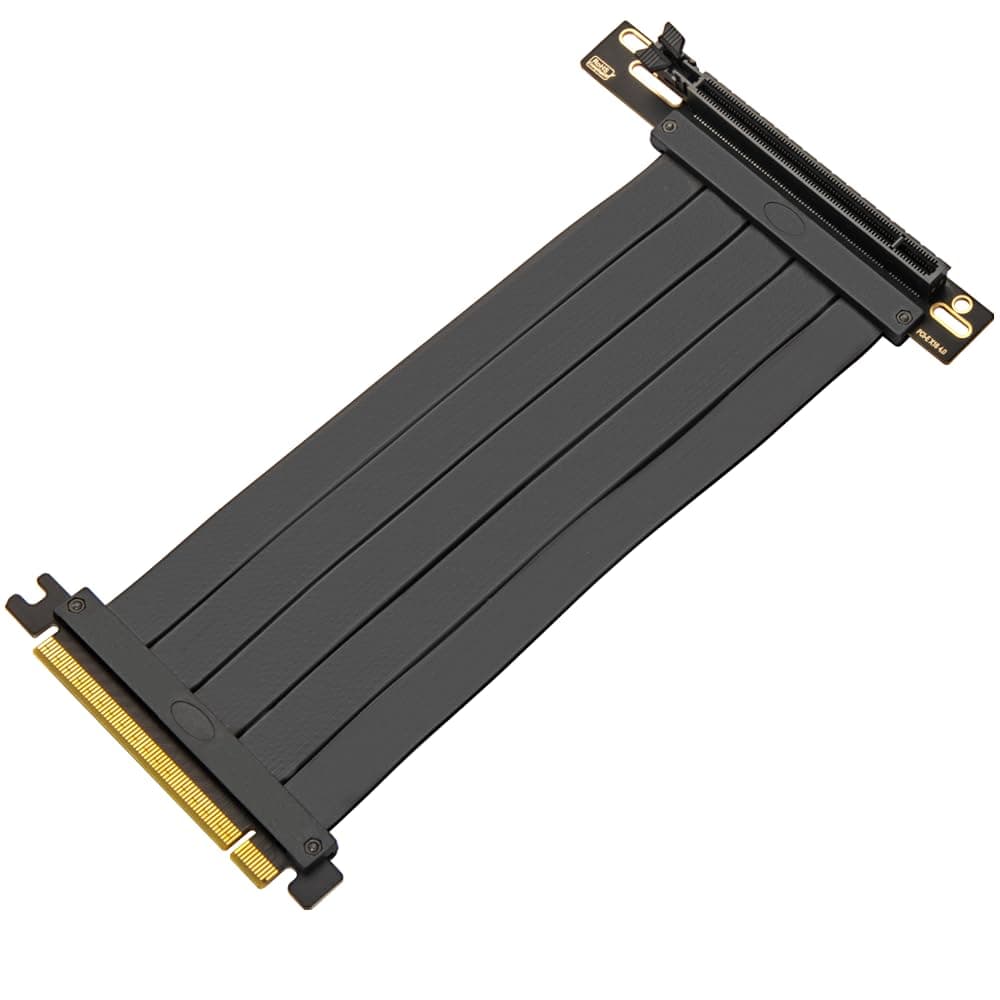 PCIE 4.0 Riser Cable 90 Degree PCIe 4.0 x16 High Speed Flexible Extender Card EMI Shielded 30AWG