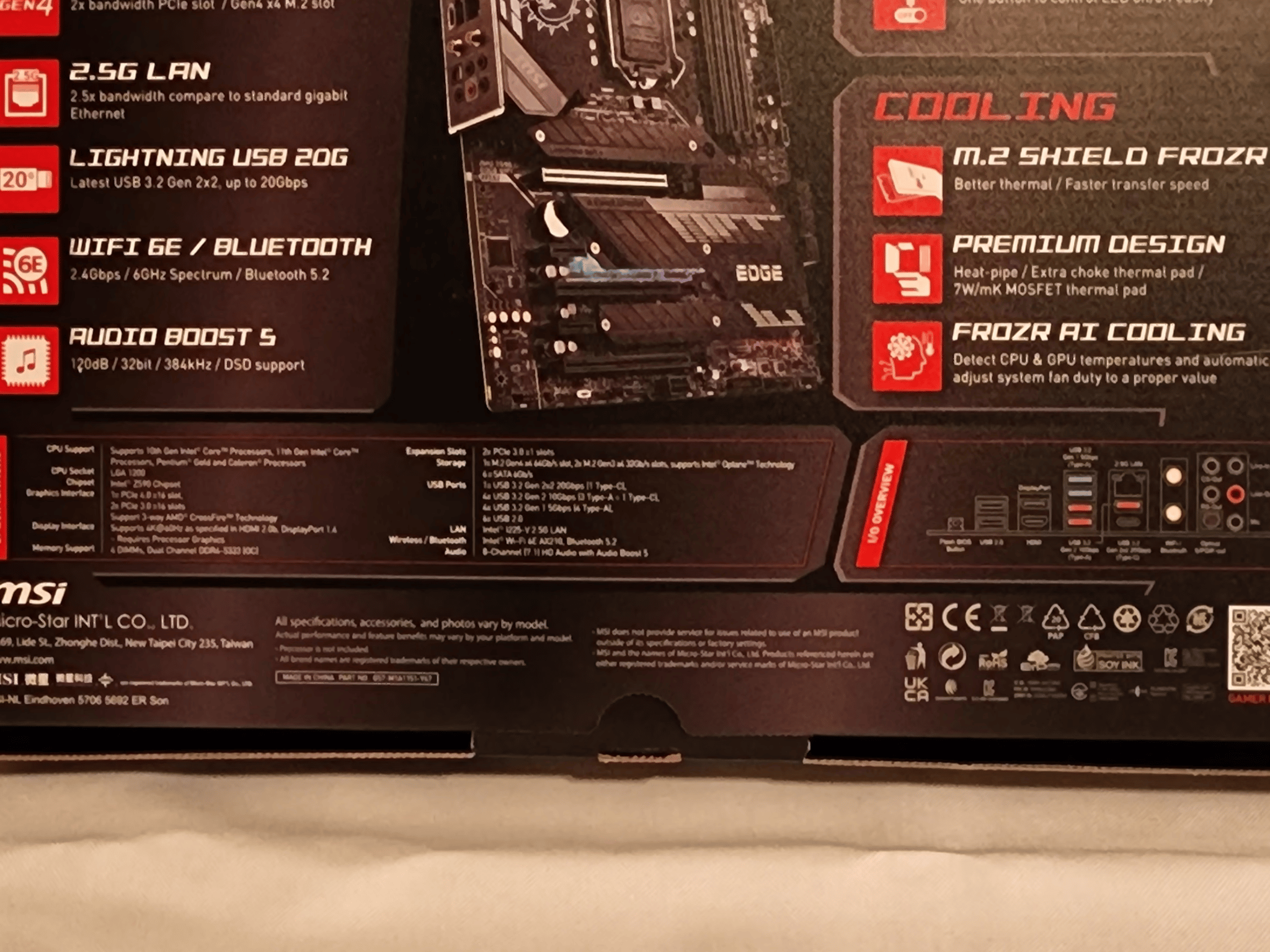 MSI z590 Gaming edge wifi Motherboard