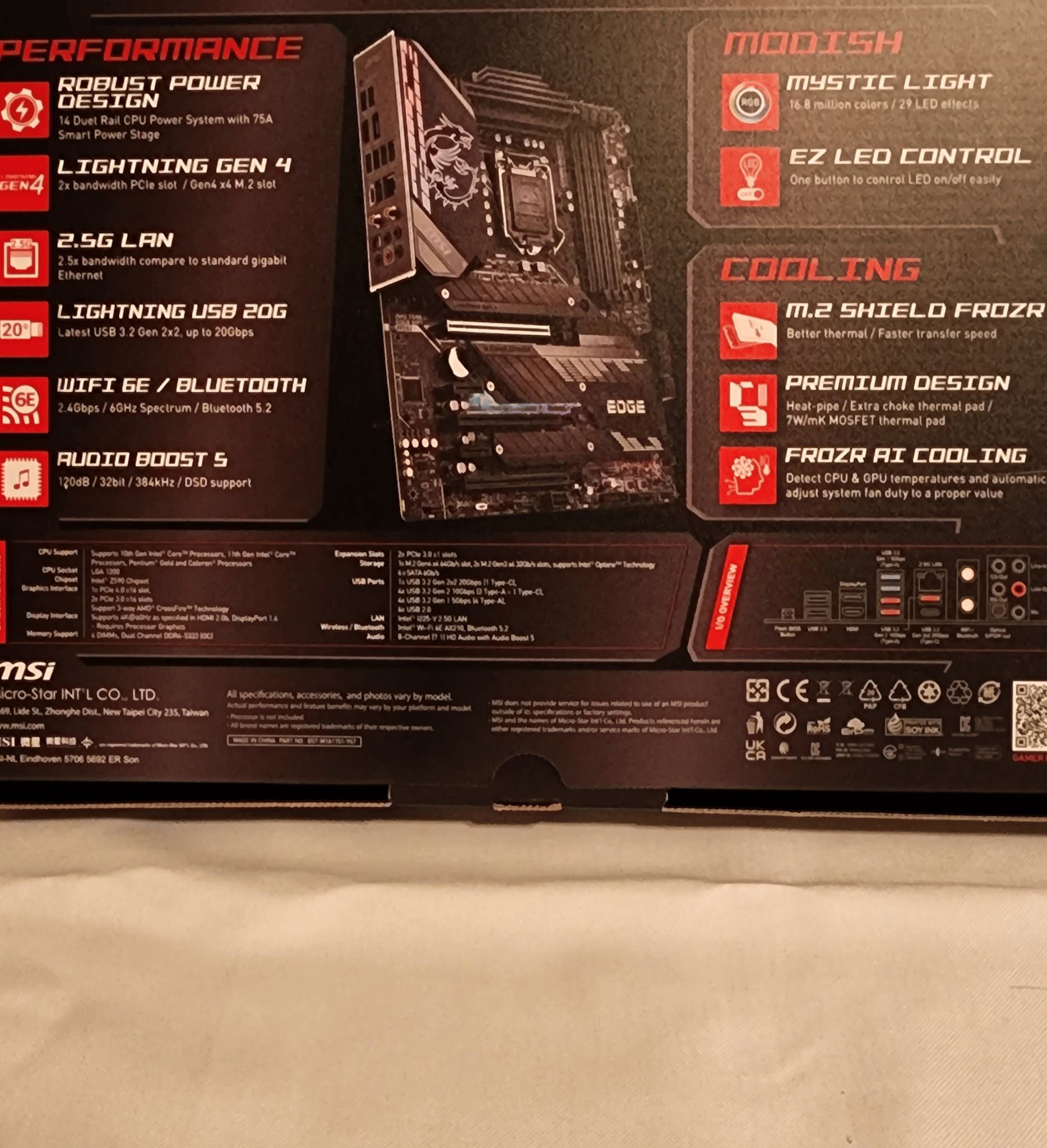 MSI z590 Gaming edge wifi Motherboard
