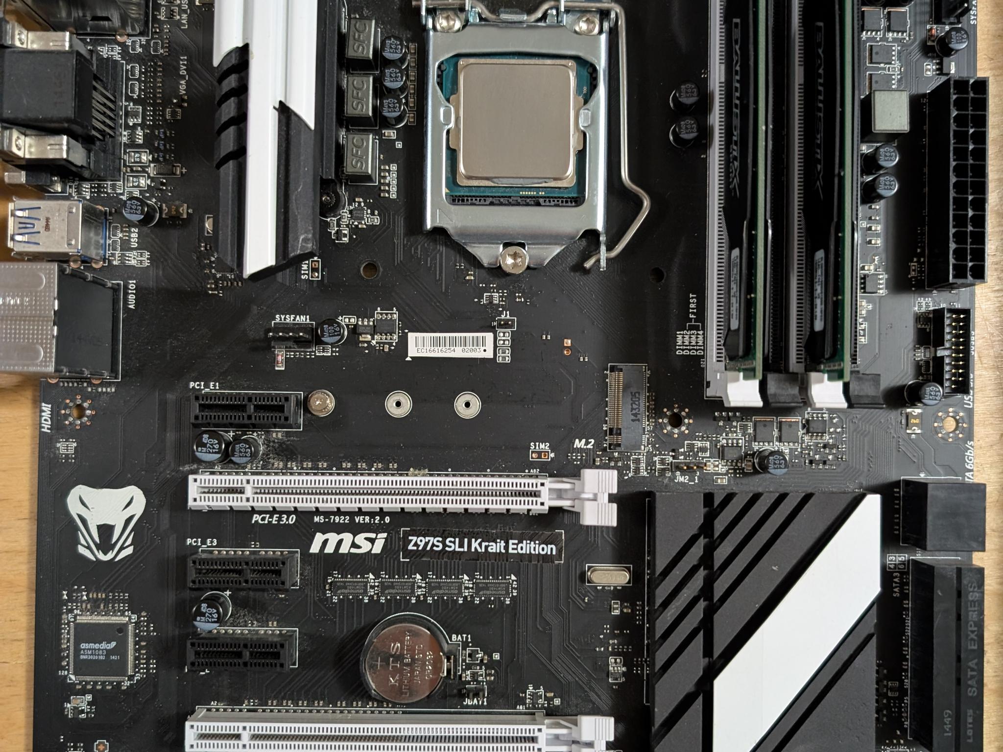 MSI Z97 Krait + Core i5 4690K + Radeon R9 290x + 16GB DDR3