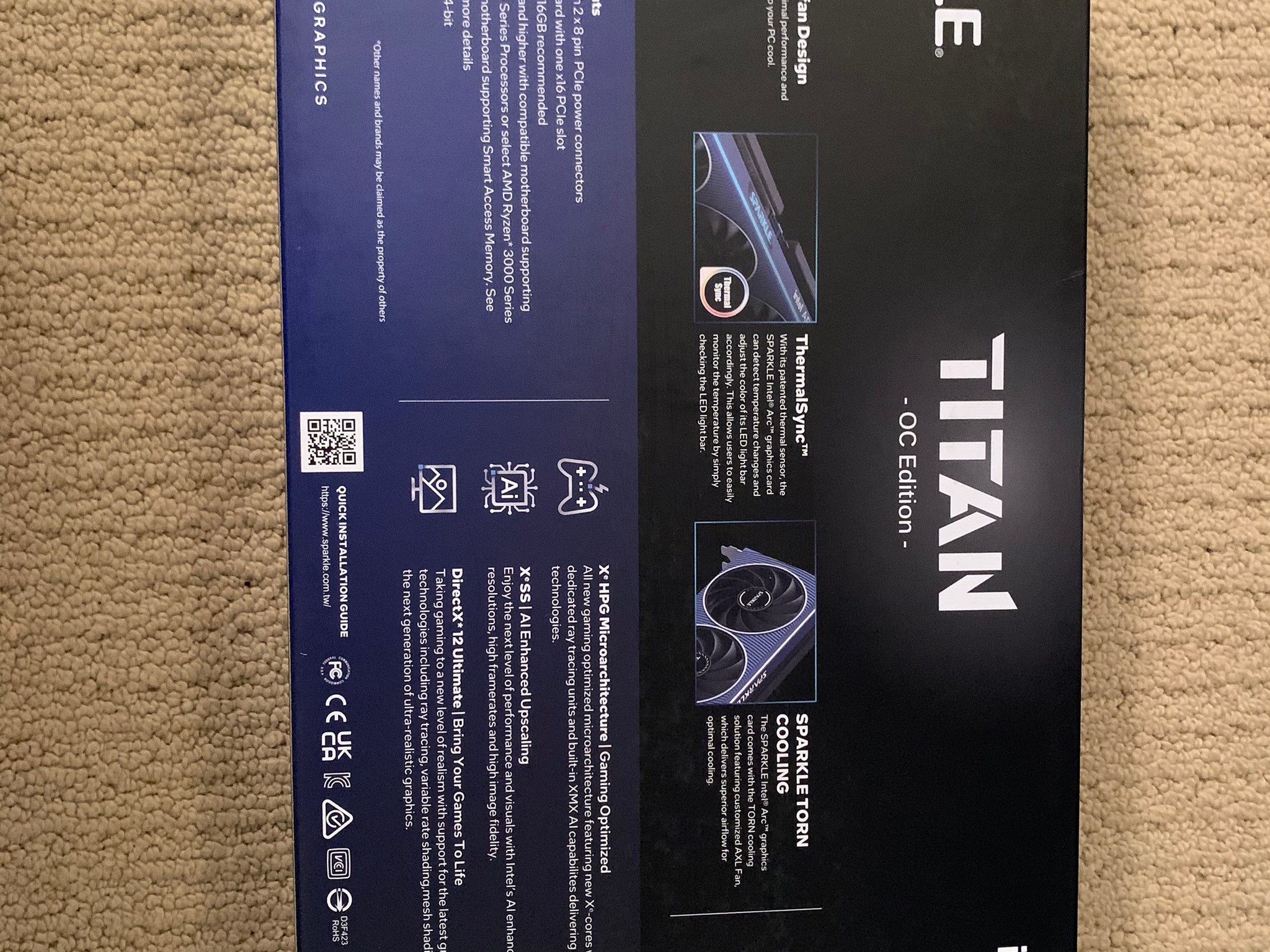 NEW INTEL ARC A770 16GB SPARKLE TITAN OC EDITION 1440p GAMING GRAPHICS CARD