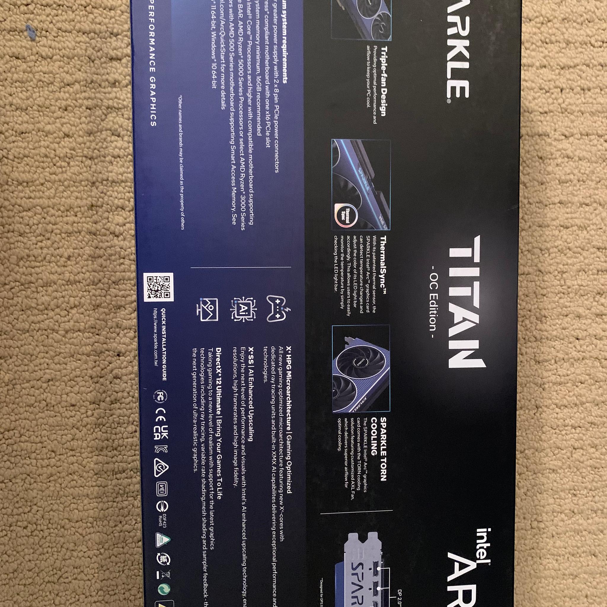 NEW INTEL ARC A770 16GB SPARKLE TITAN OC EDITION 1440p GAMING GRAPHICS CARD