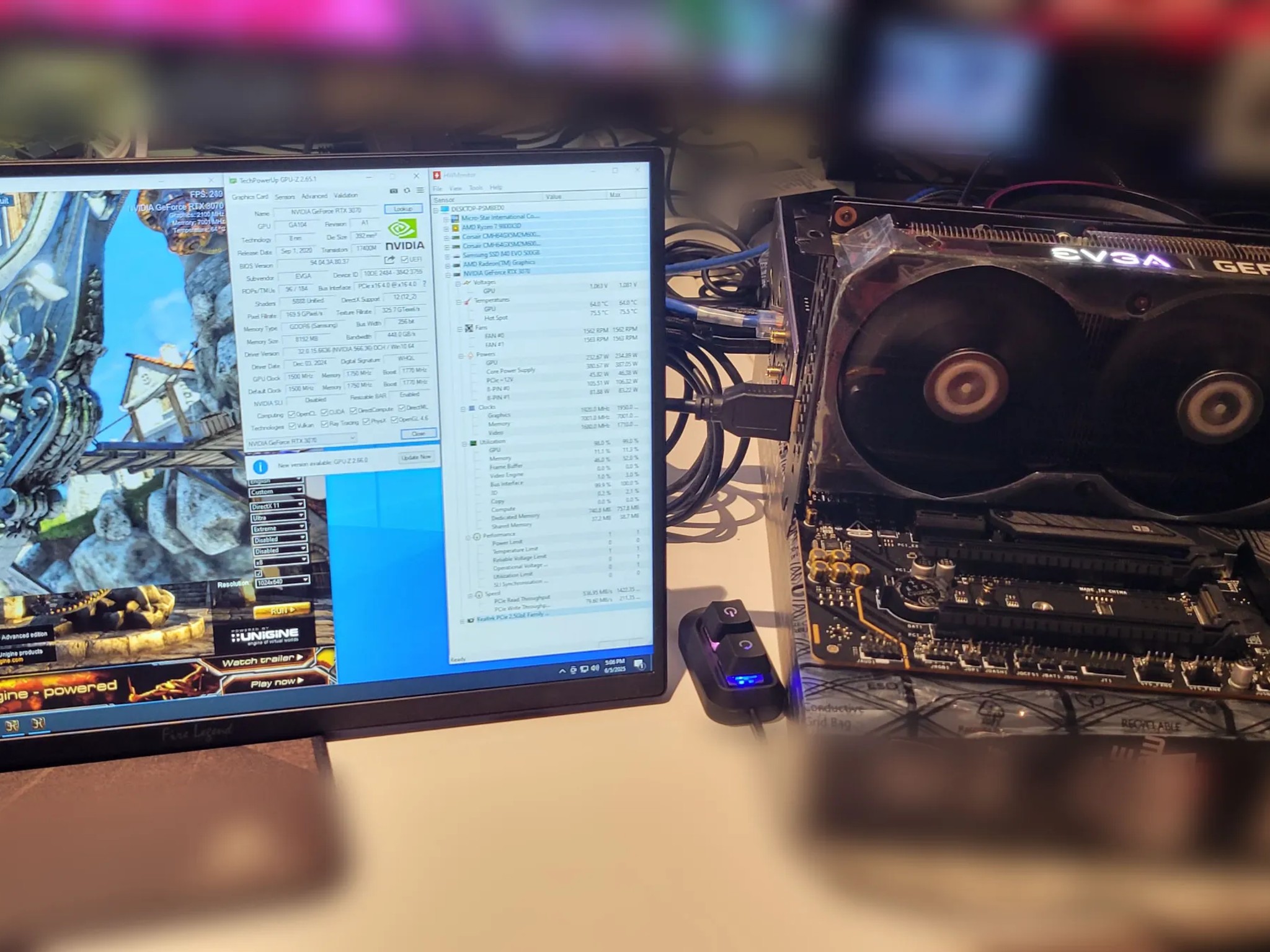 EVGA GeForce RTX 3070 XC3 ULTRA 8GB GDDR6 Graphics Card + EK Quantum Vector waterblock included