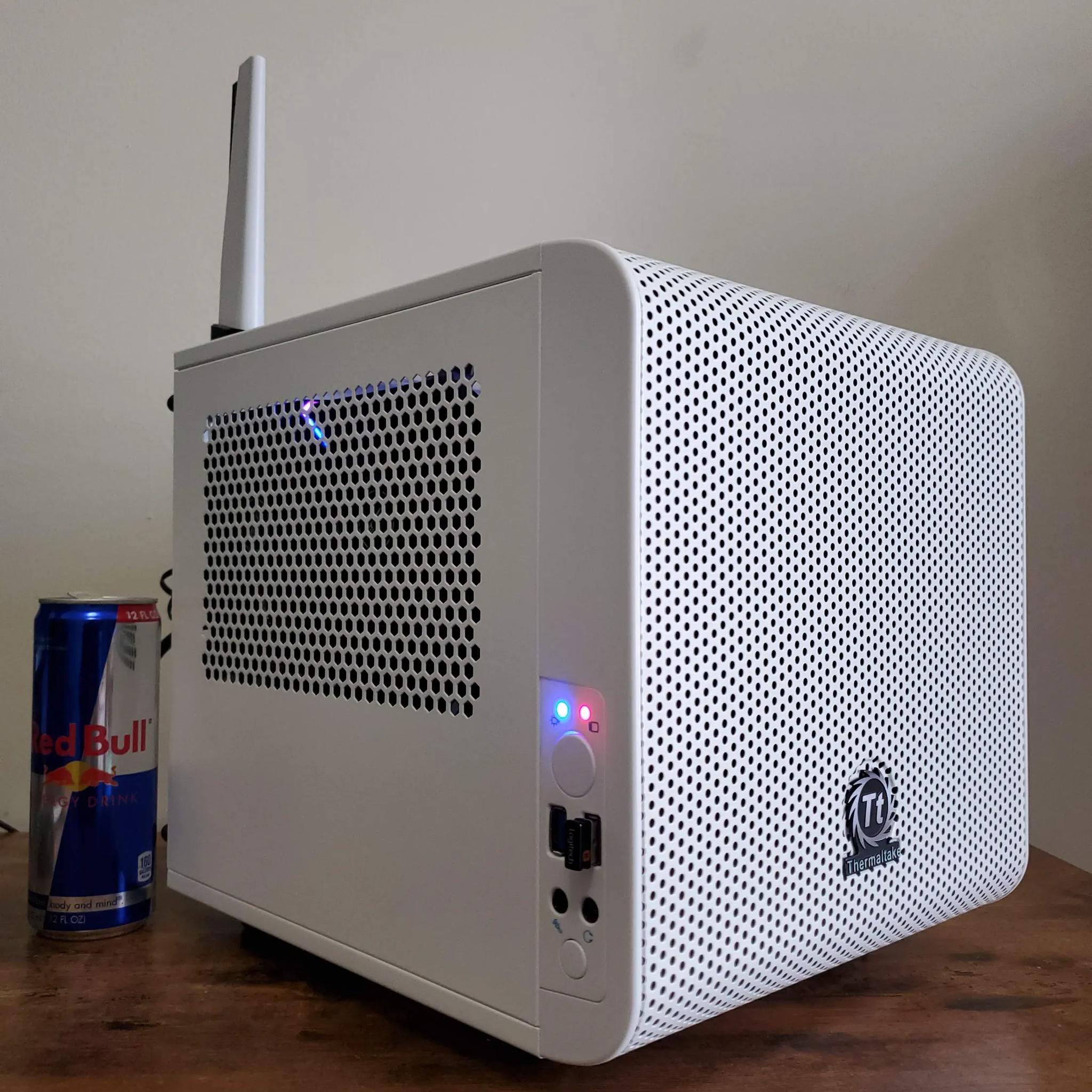 Snow White Mini ITX Cube PC | RTX 3050 8GB | Ryzen 5 3600 | 16GB DDR4 ARGB | 1TB NVME SSD | Wifi