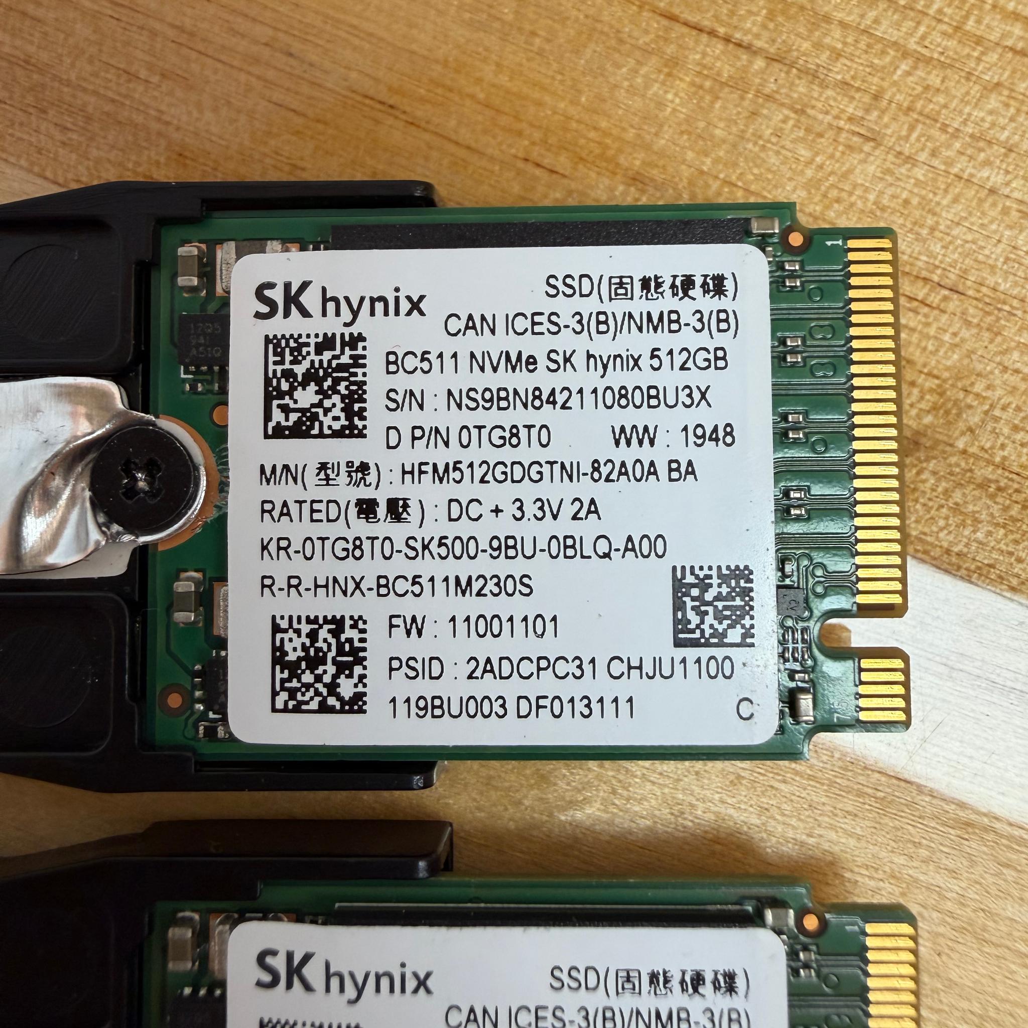 3x 512gb nvme m.2 ssd