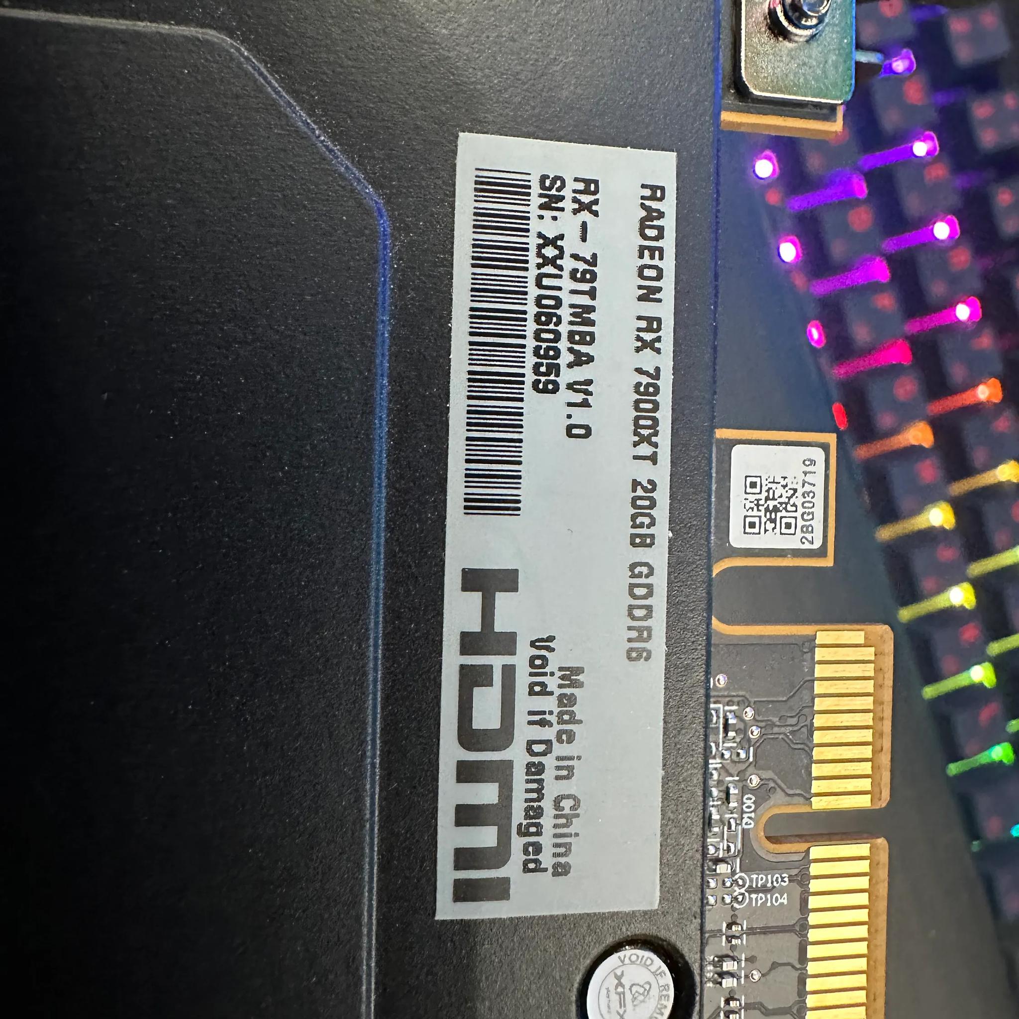 XFX AMD Radeon 7900 XT - Barely Used - Great Condition!