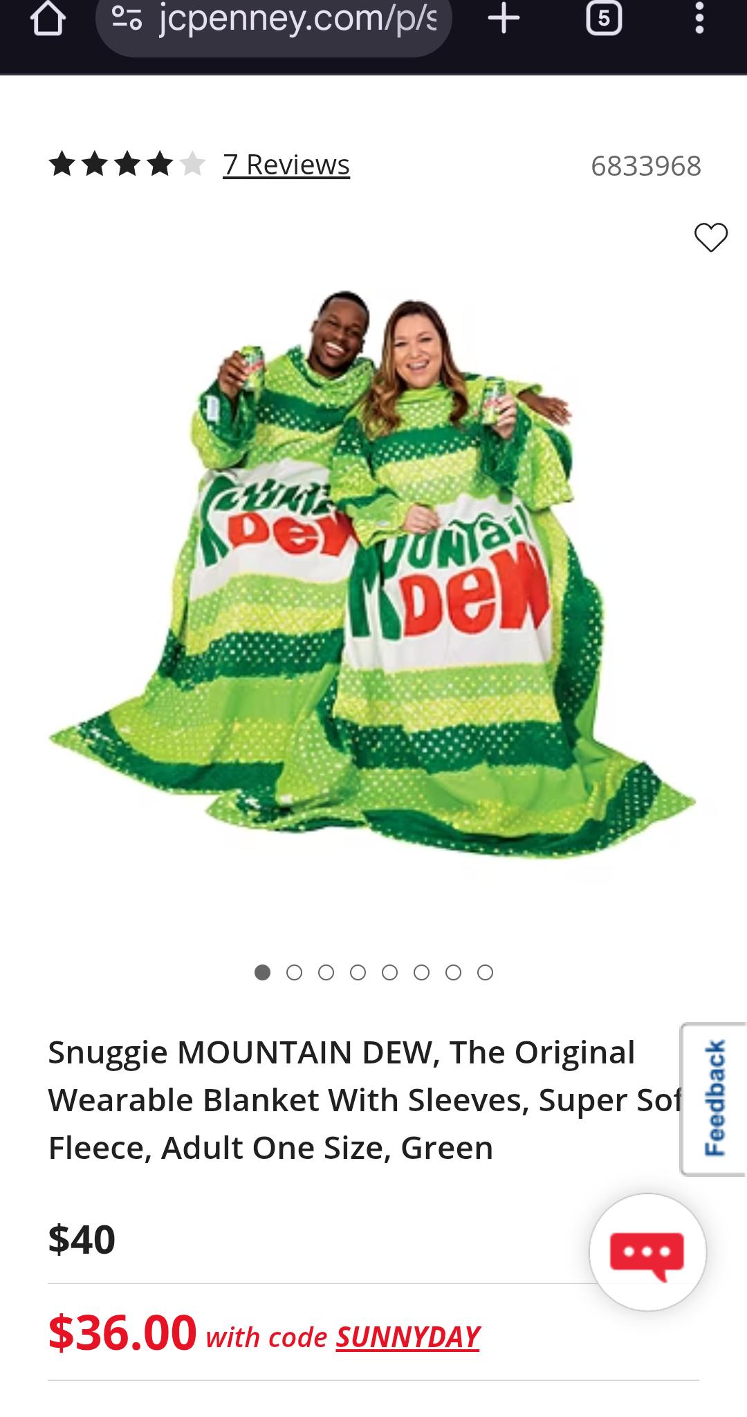 BNIB Mtn Dew Snuggie