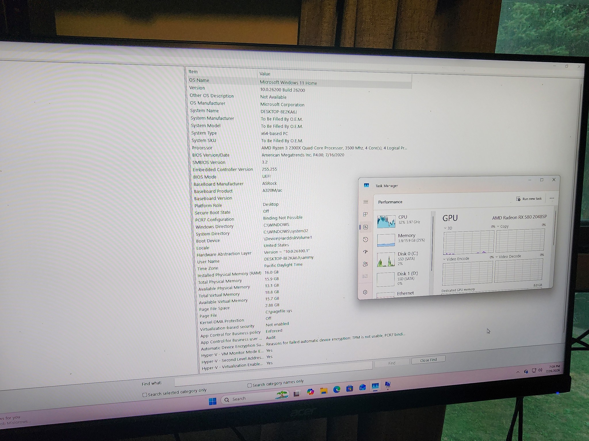 RX 580 8GB Gaming PC | Ryzen 3 2300X | 16GB RAM | SSD | Windows 11