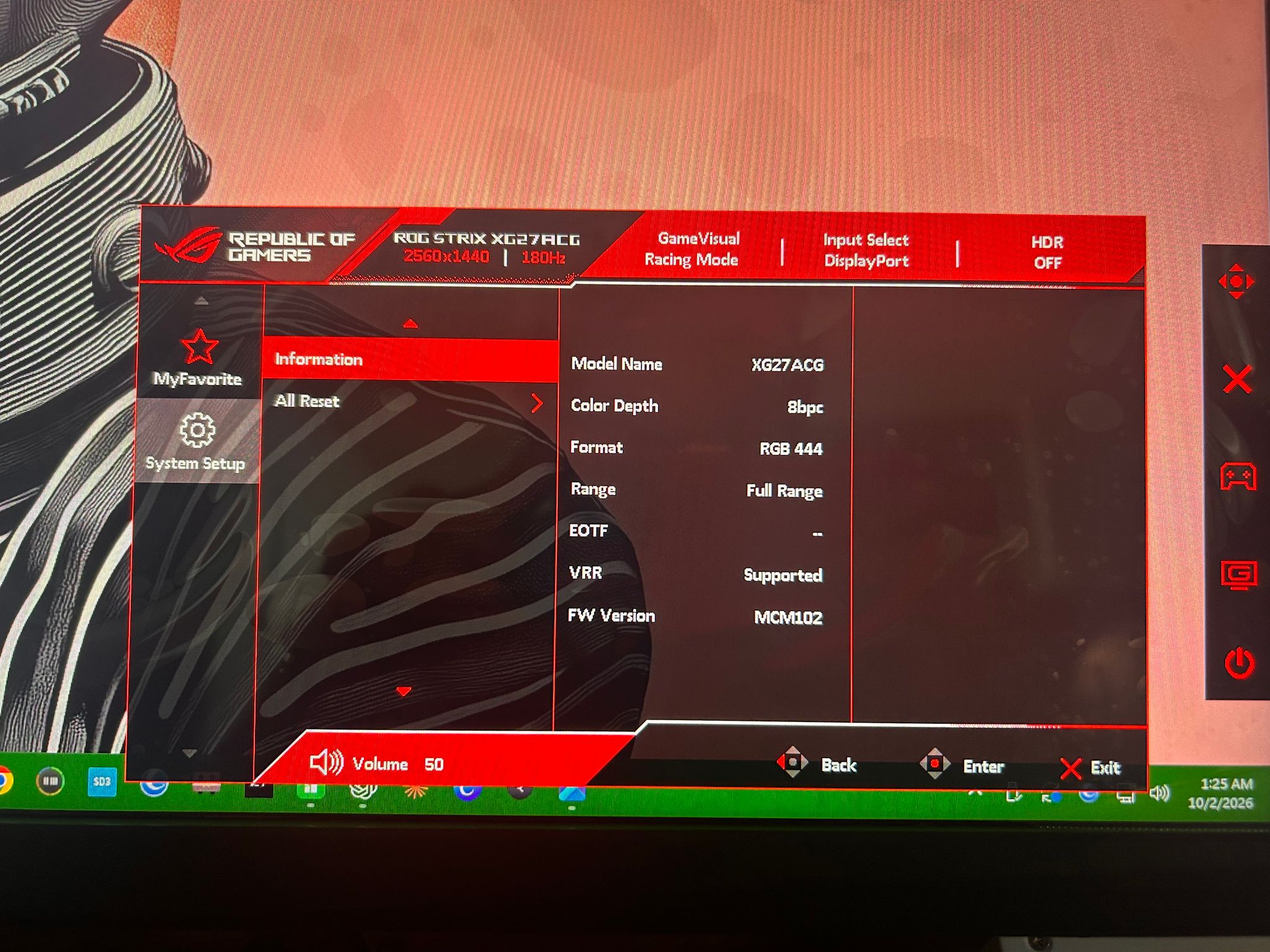 ASUS ROG Strix 27" 2K QHD (2560 x 1440) (180Hz) Gaming Monitor (XG27ACG)