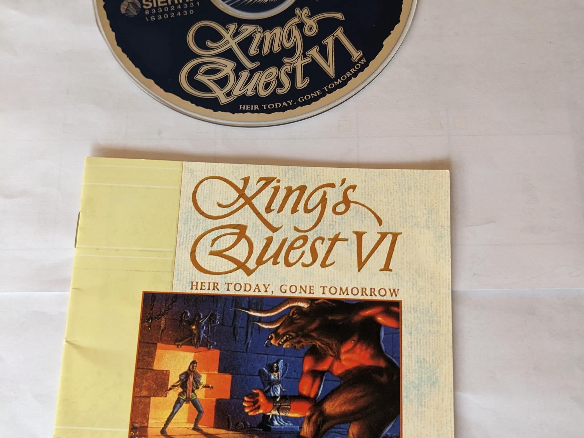 King's Quest VI PC CD-ROM and Manual. Very good condition!