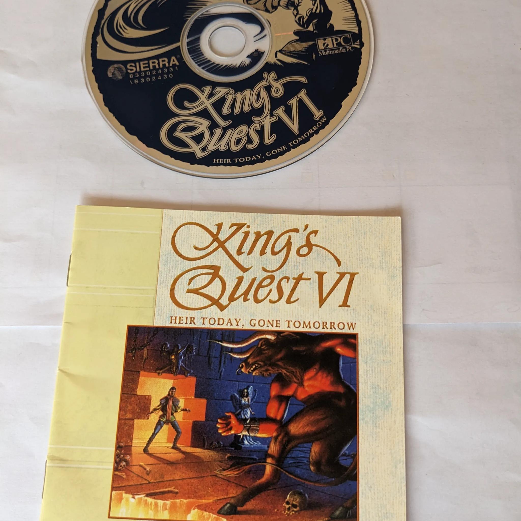 King's Quest VI PC CD-ROM and Manual. Very good condition!