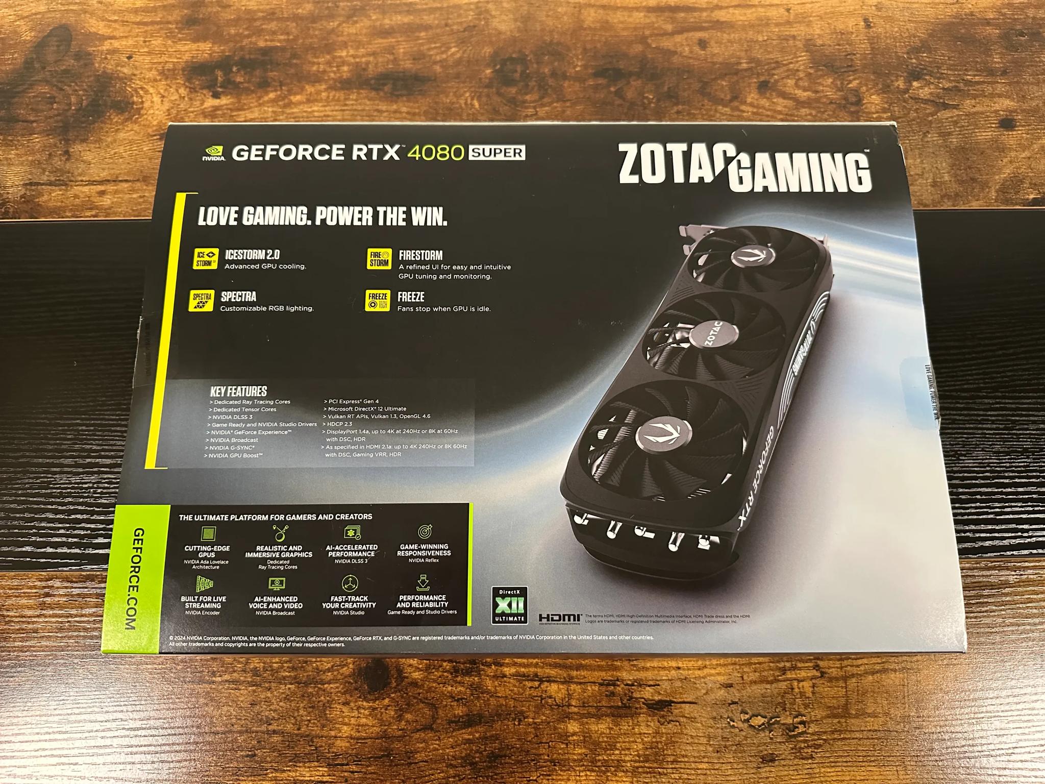 ZOTAC GAMING GeForce RTX 4080 SUPER AMP 16GB GDDR6X - Used, Like New with Original Box