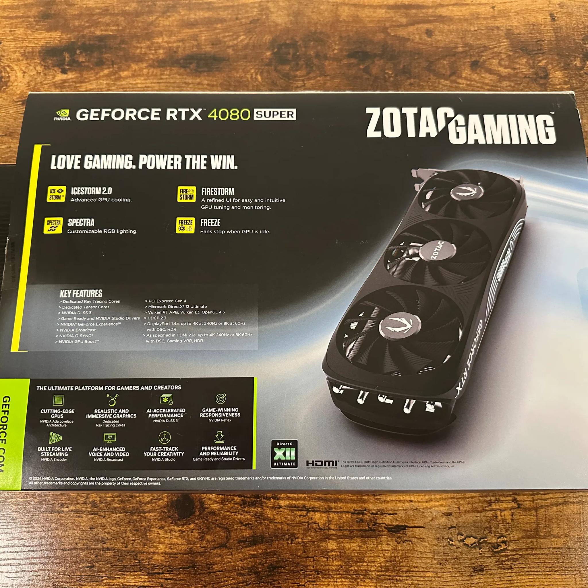 ZOTAC GAMING GeForce RTX 4080 SUPER AMP 16GB GDDR6X - Used, Like New with Original Box