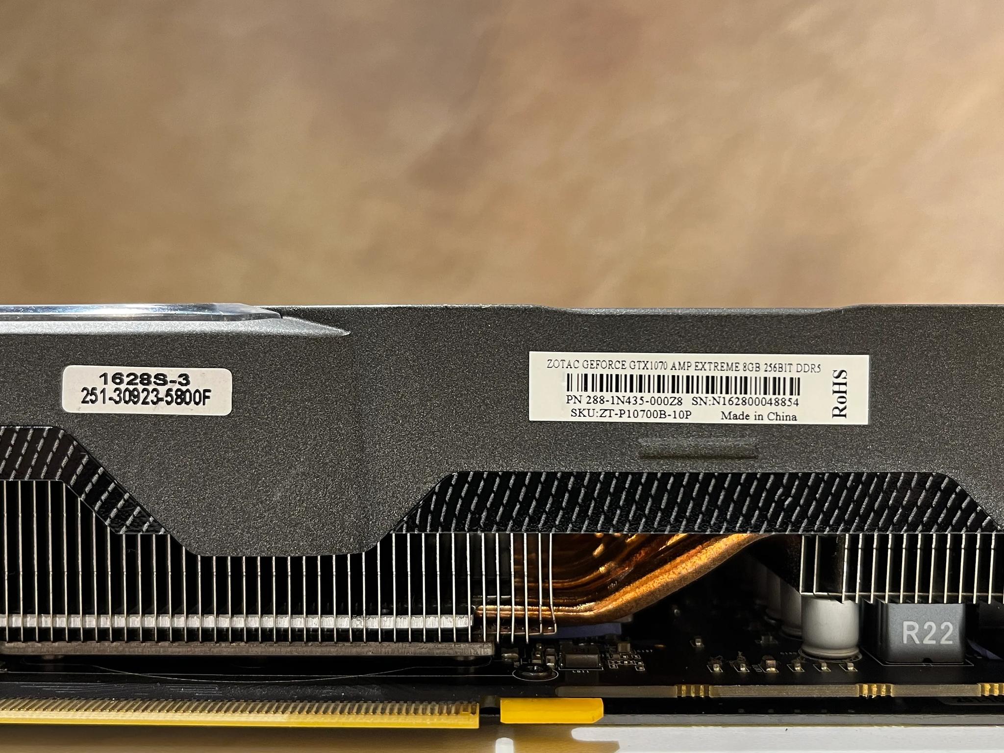 Used Zotac GTX 1070 8GB AMP EXTREME