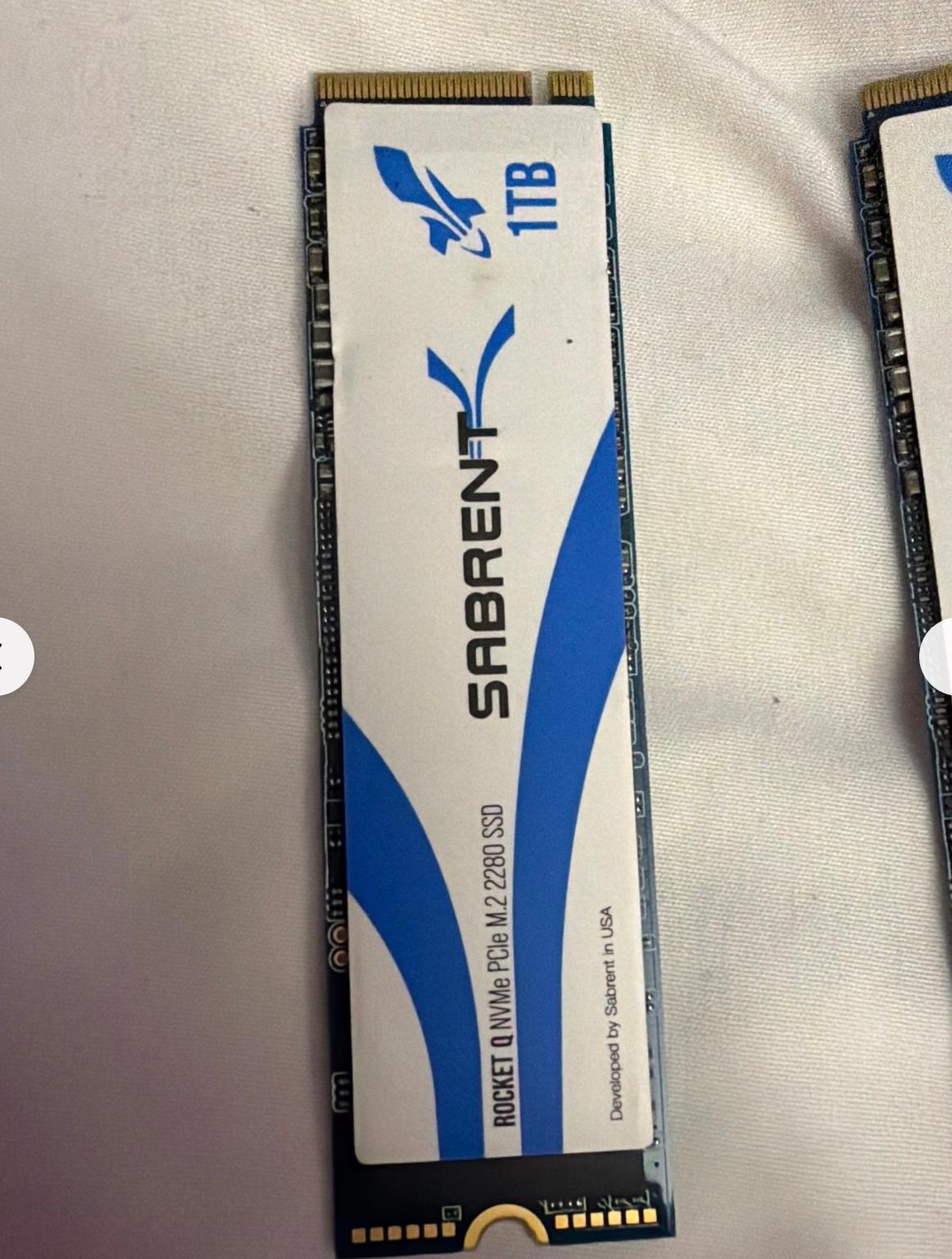 2xSabrent Rocket Q 1TB NVMe M.2 SSD Used