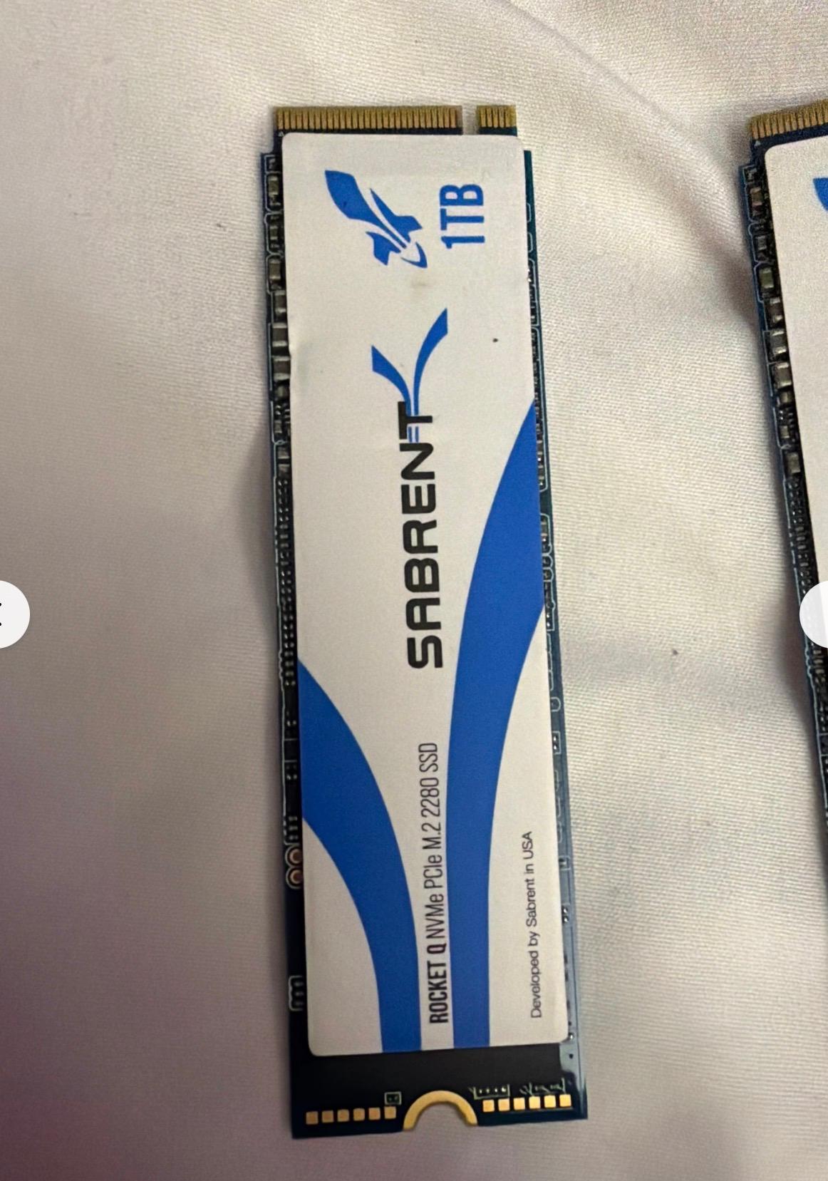 2xSabrent Rocket Q 1TB NVMe M.2 SSD Used