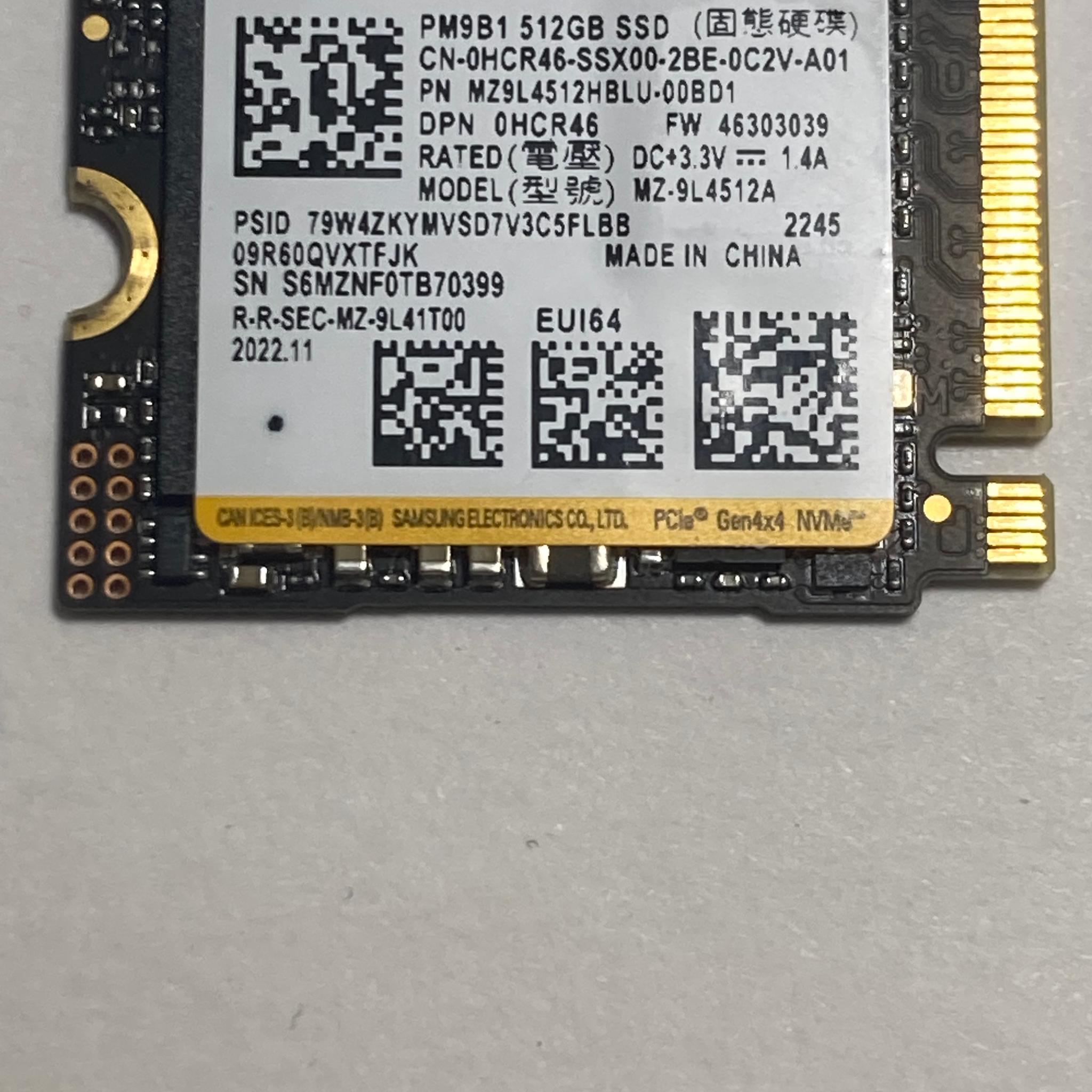 GEN 4 512GB Samsung PM9B1 2230 Solid State Drive | SSD | M.2 2230 | NVME