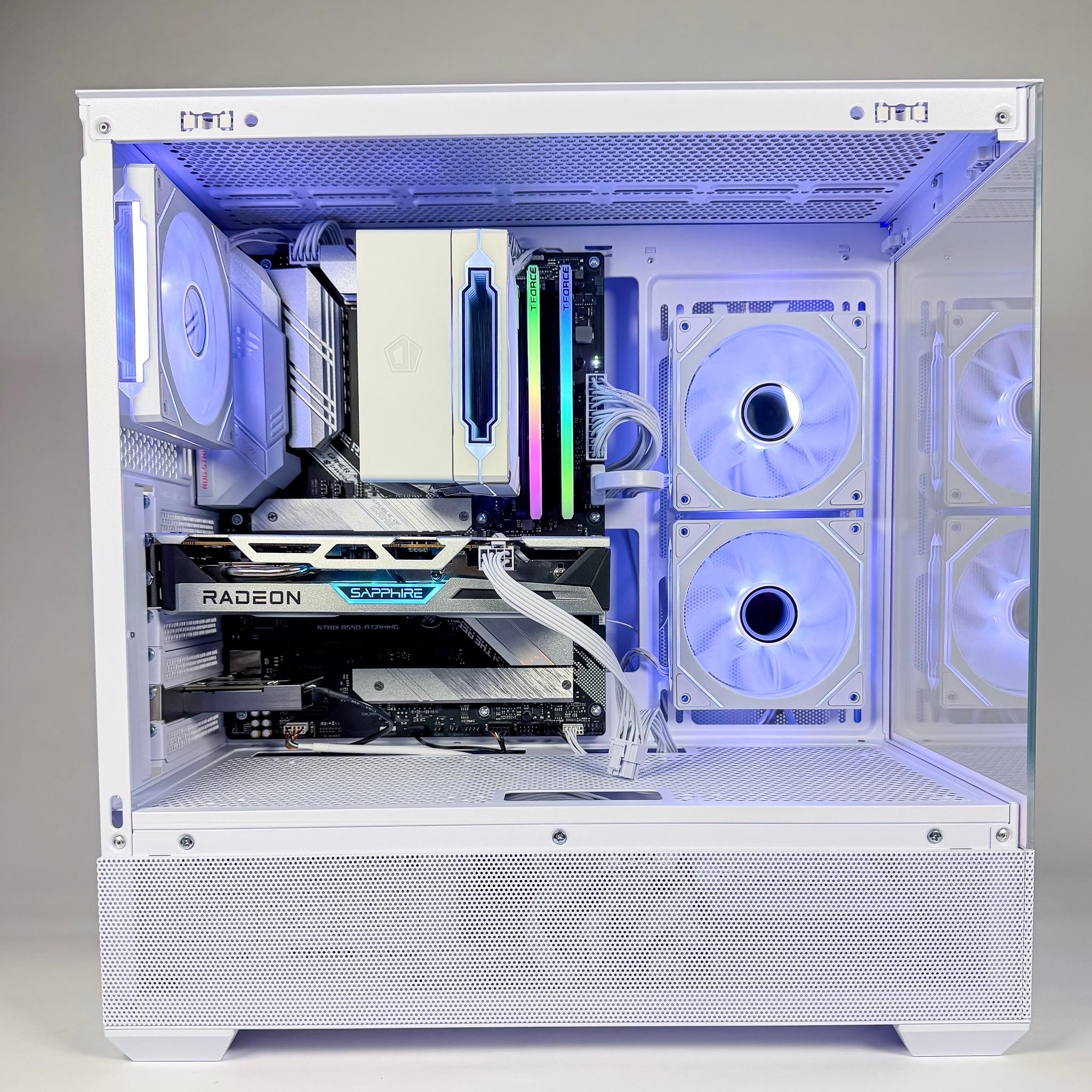 White & Silver Radeon RX 6600 XT Custom Gaming PC - Ryzen 5 5600X, 16GB RAM, 1TB NVMe SSD