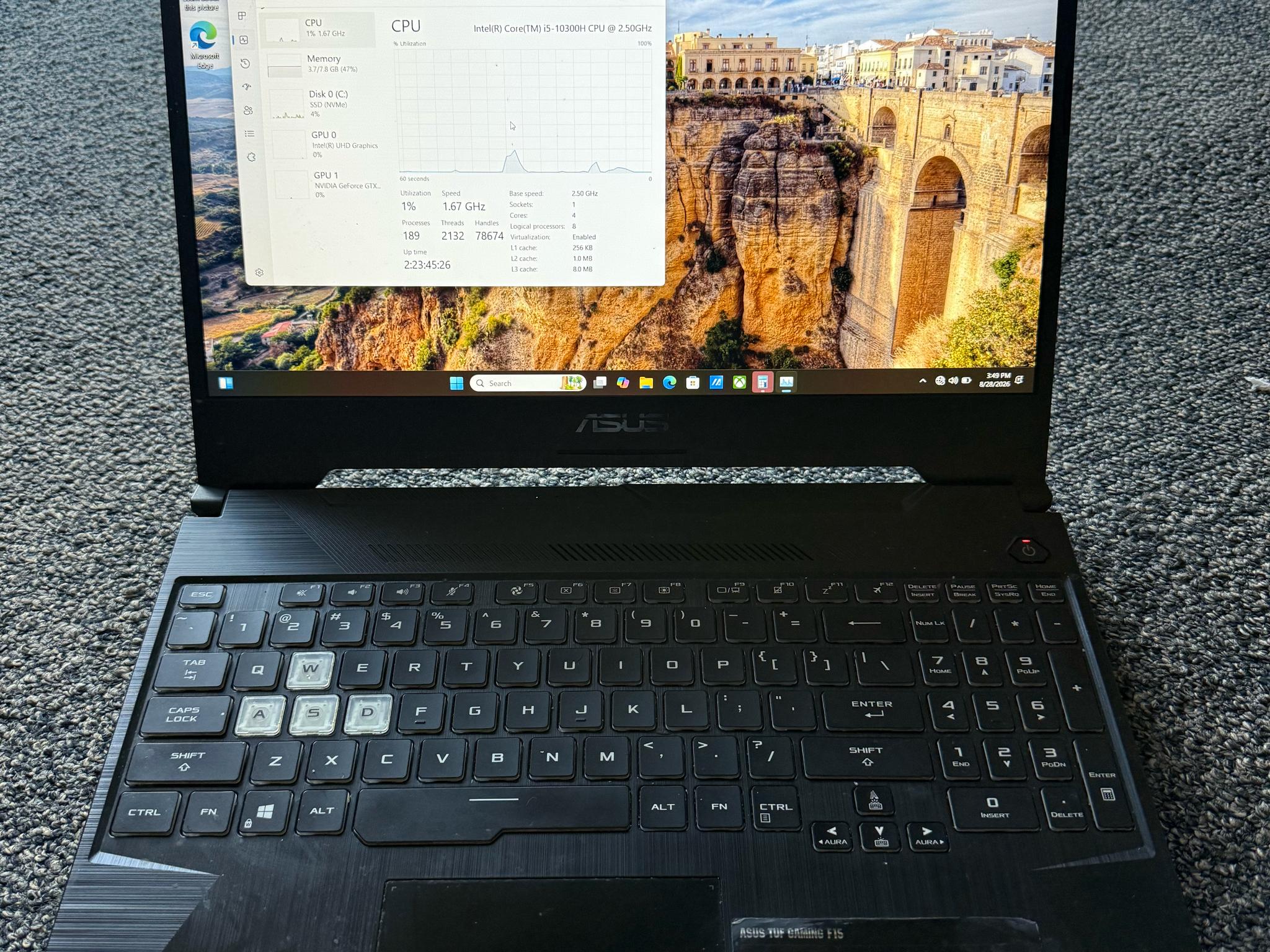 ASUS TUF Gaming F15 FX506LI 15.6" i5-10300H Nvidia GTX 1650 TI 8GB RAM 256GB SSD