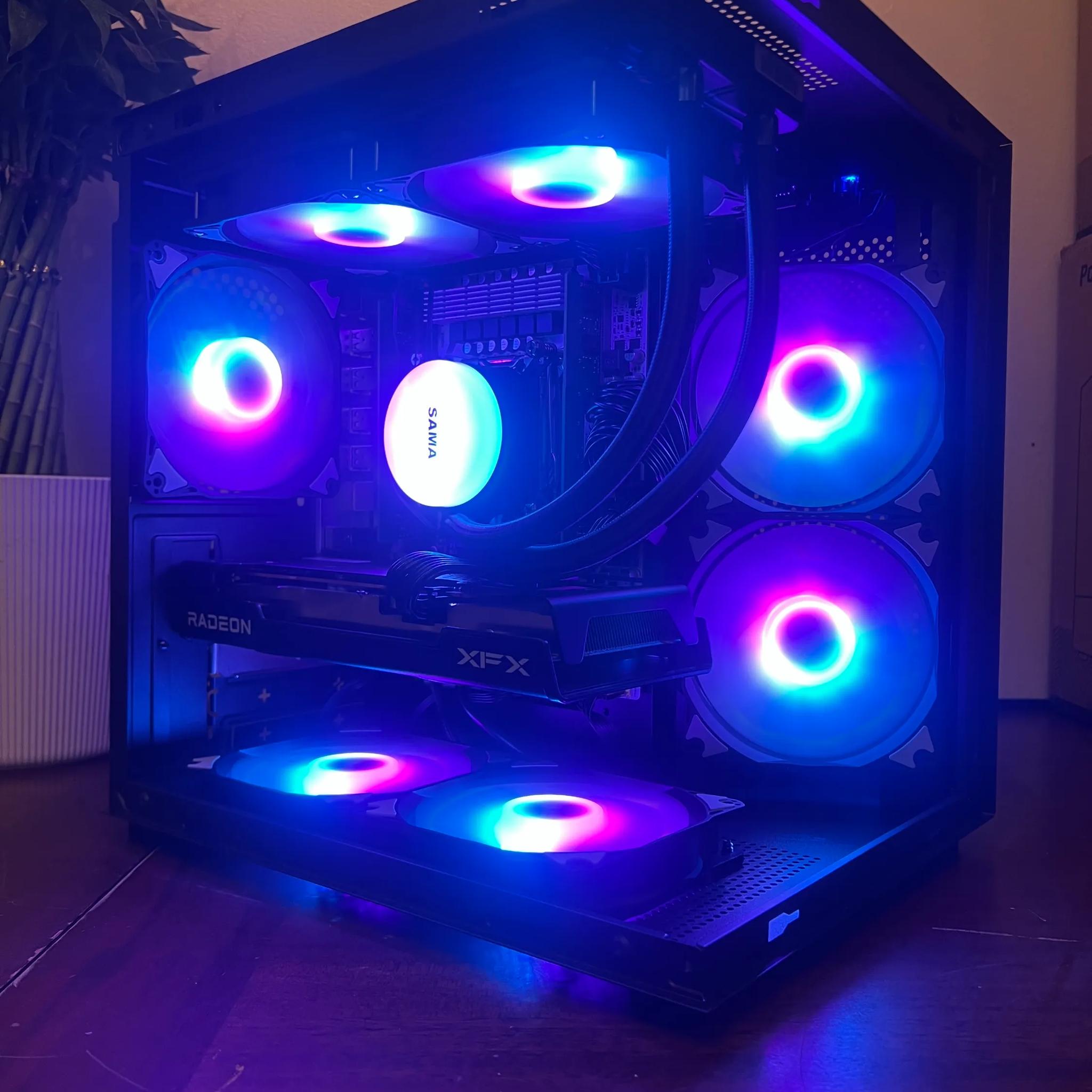 Water Cooled Intel 10 Core White Gaming PC RX 6600 8GB 1tb SSD 16GB RAM WIFi WINDOWS 11 Pro
