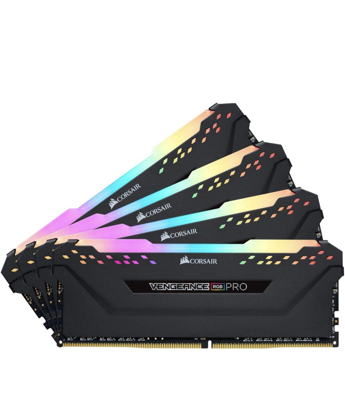 32gb (4x8gb) Corsair Vengeance Pro RGB ddr4 3200mhz (Black) - Used Like New