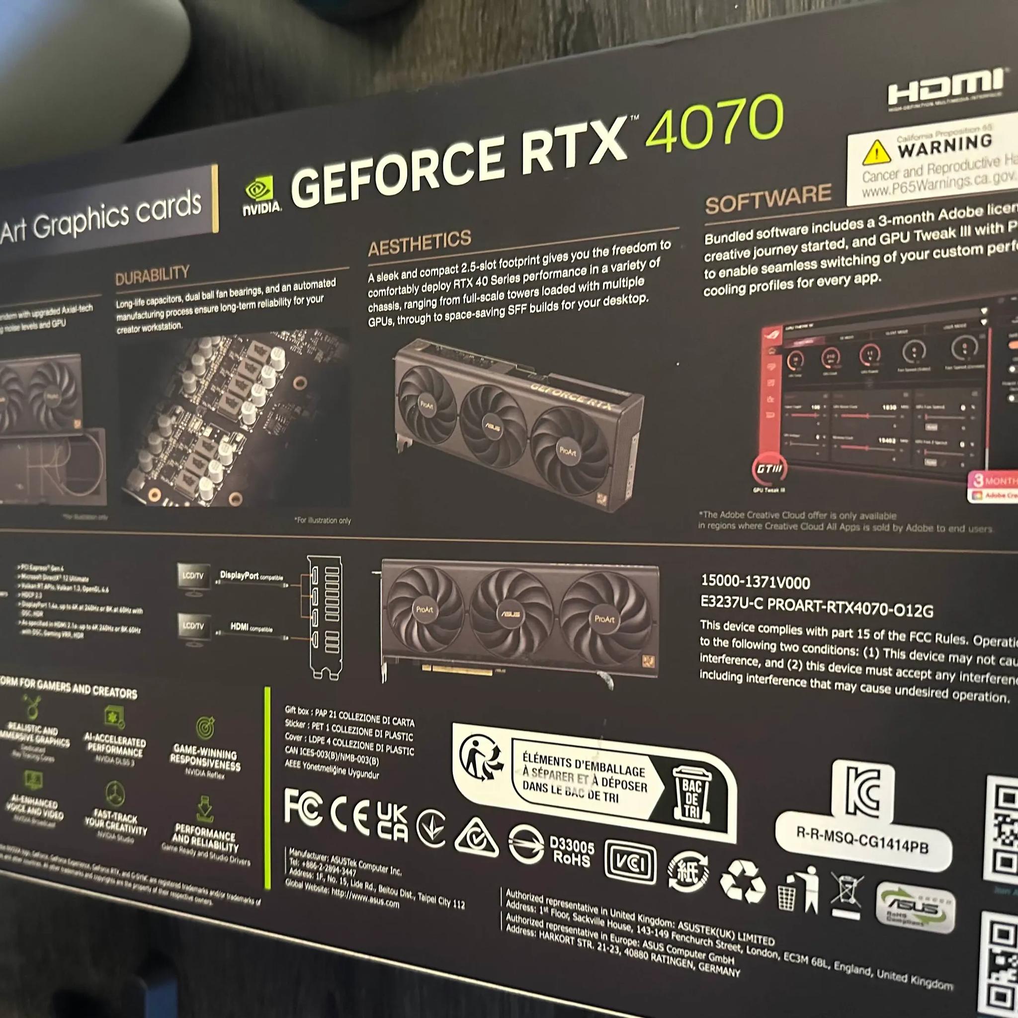RTX 4070: ASUS Proart OC