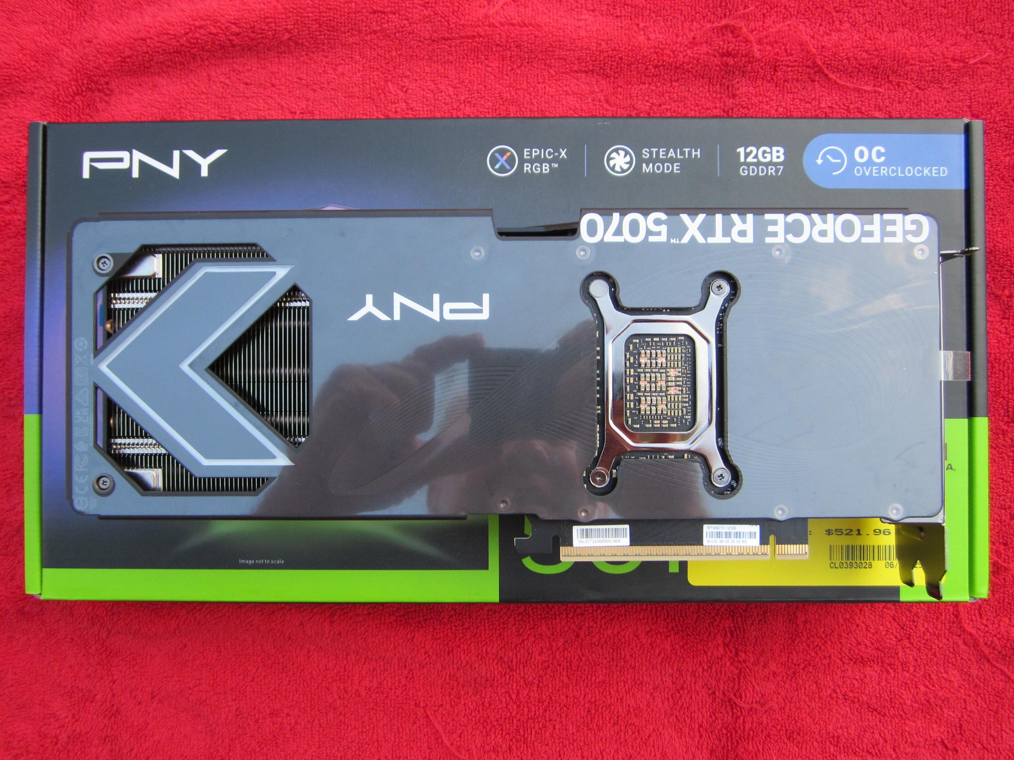New Open Box! PNY RTX 5070 12Gb ARGB EPIC-X Overclocked