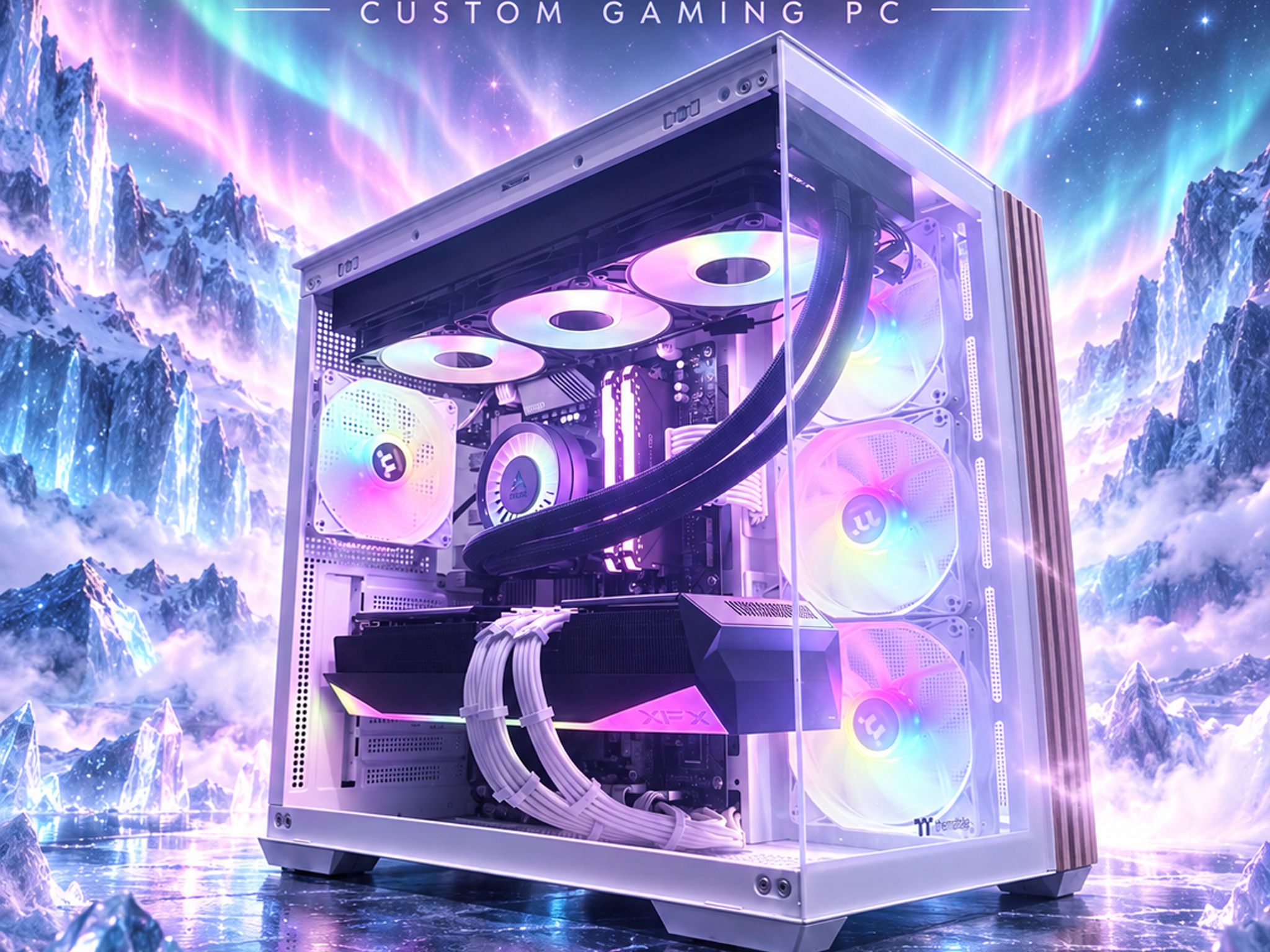 ❄️"Arctic Aurora"🌈 | 4K Gaming | RX 9070XT 16GB | Ryzen 7 5800X3D | 32GB Ram | 2TB+2GB SSD | Free
