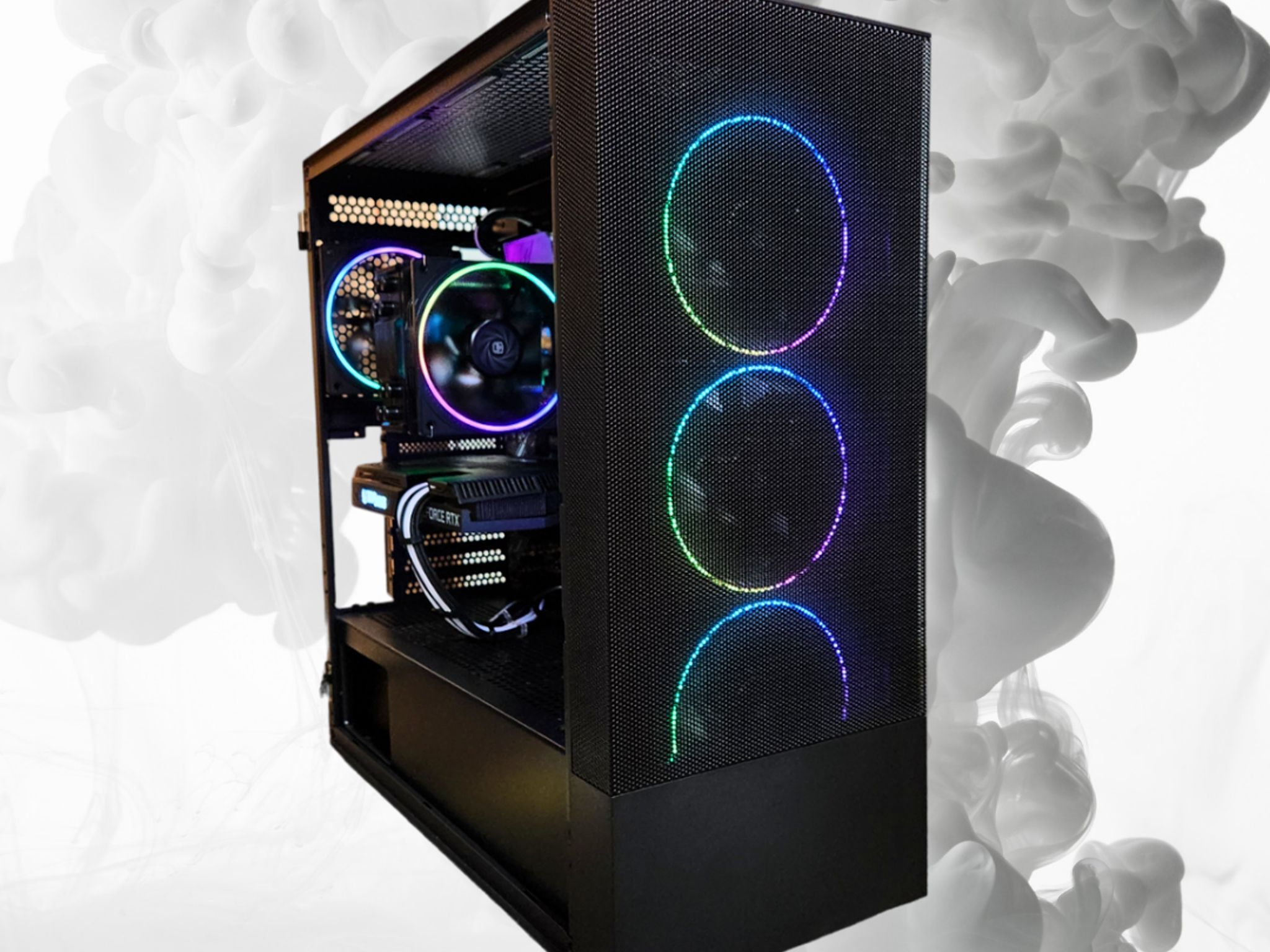 🤵Tuxedo🔲: RTX 3070 | Ryzen 5 5600 | 32GB DDR4 RAM | 1TB SSD | 7 Fans | Black and White RGB PC